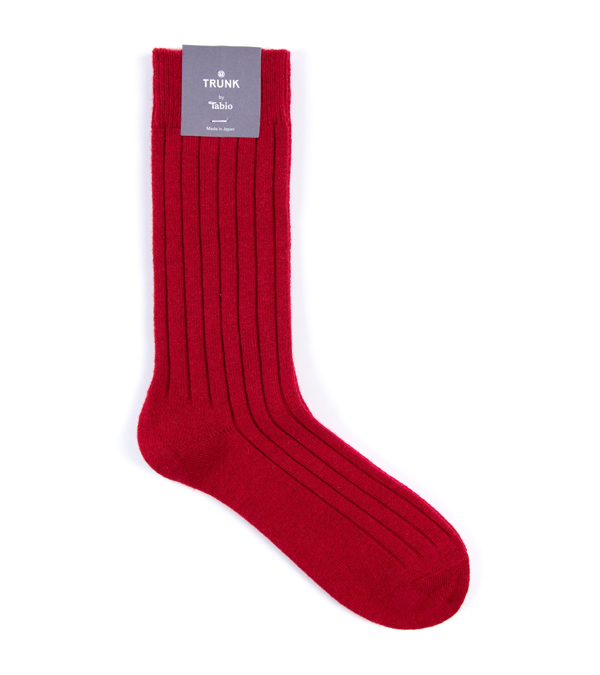 Tabio Merino Ribbed Socks: Red