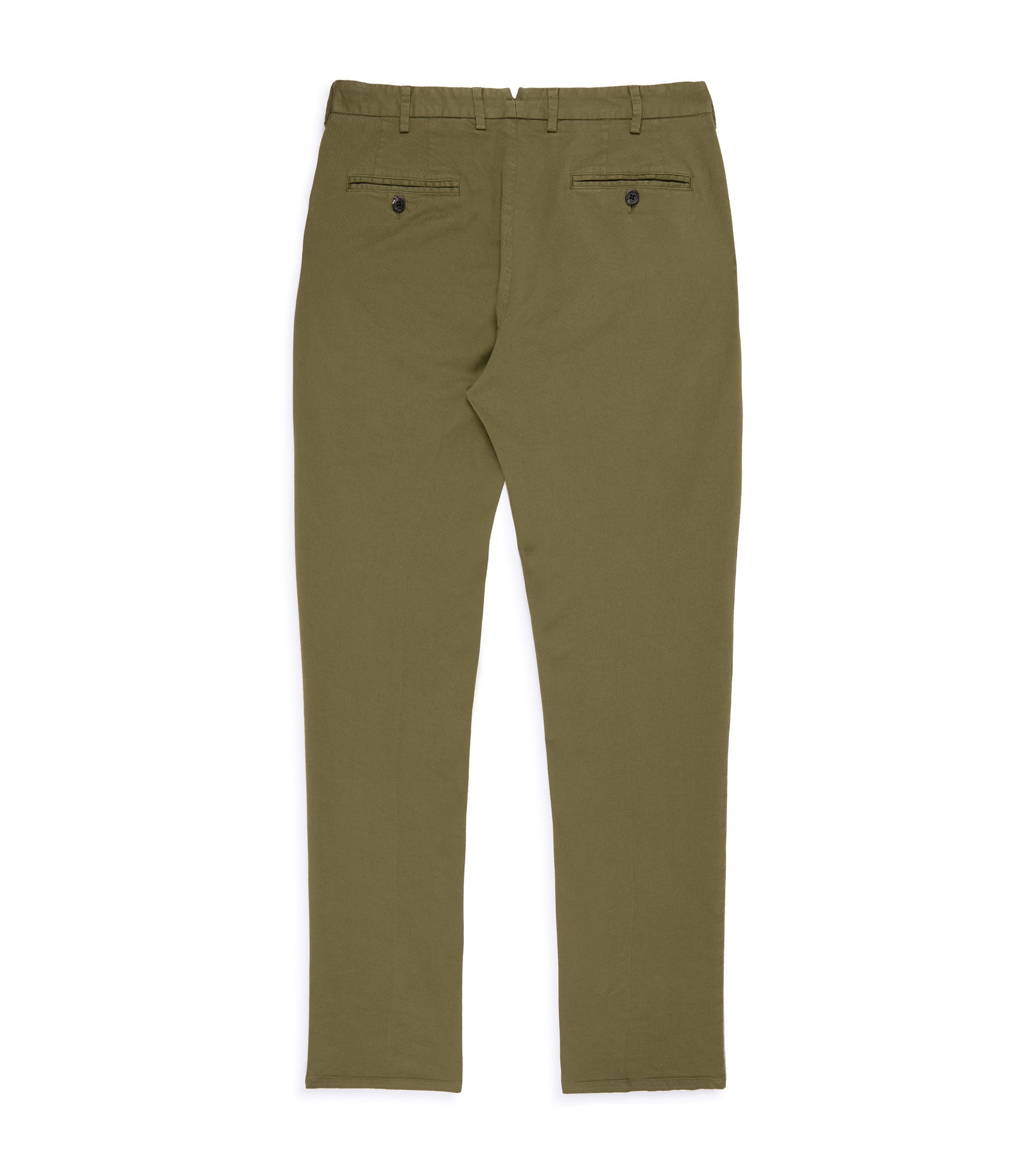 Trunk Welbeck Flat Front Cotton Trousers: Moss Green