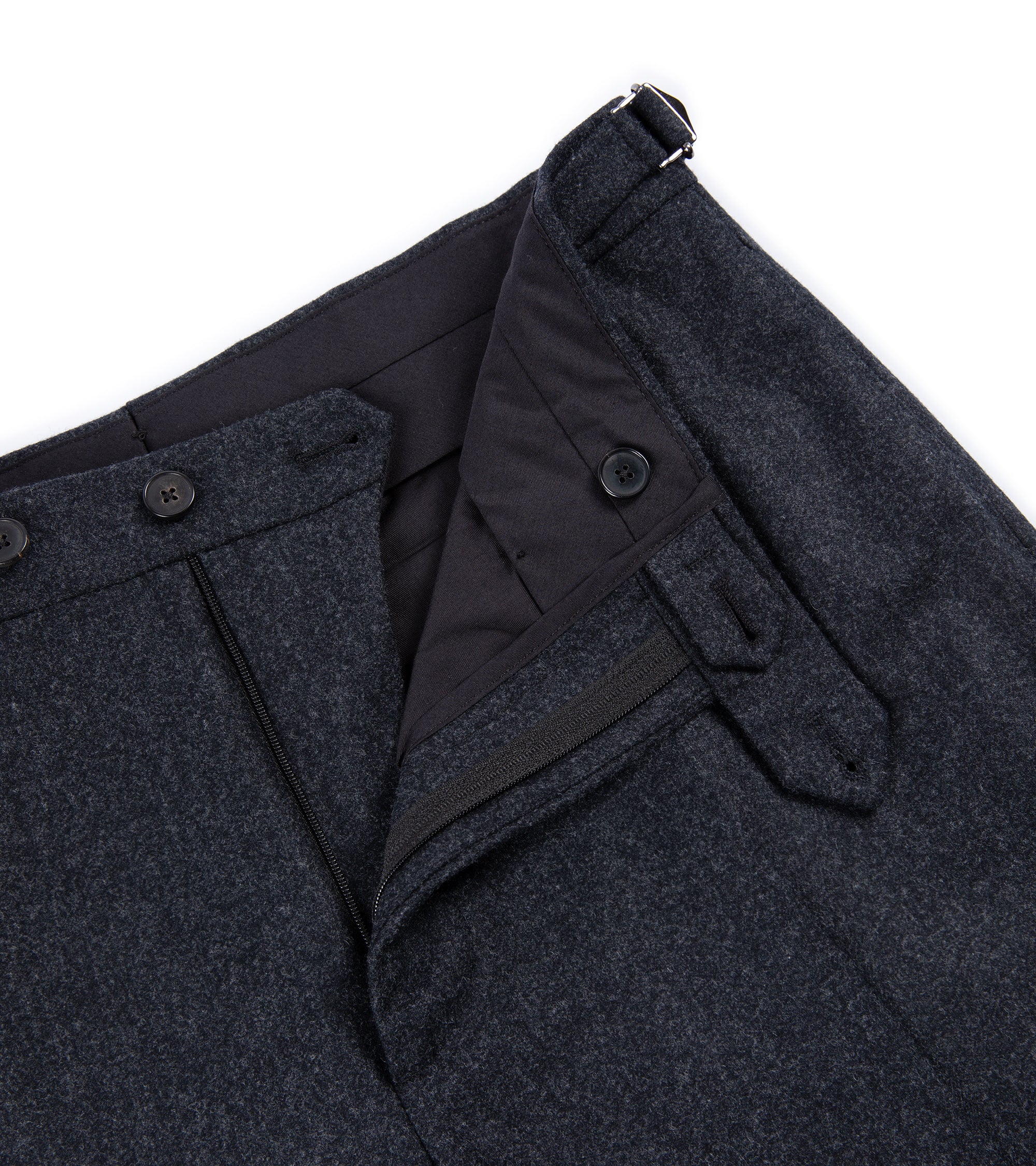 Trunk Wigmore Wool Flannel Suit Trousers: Dark Charcoal