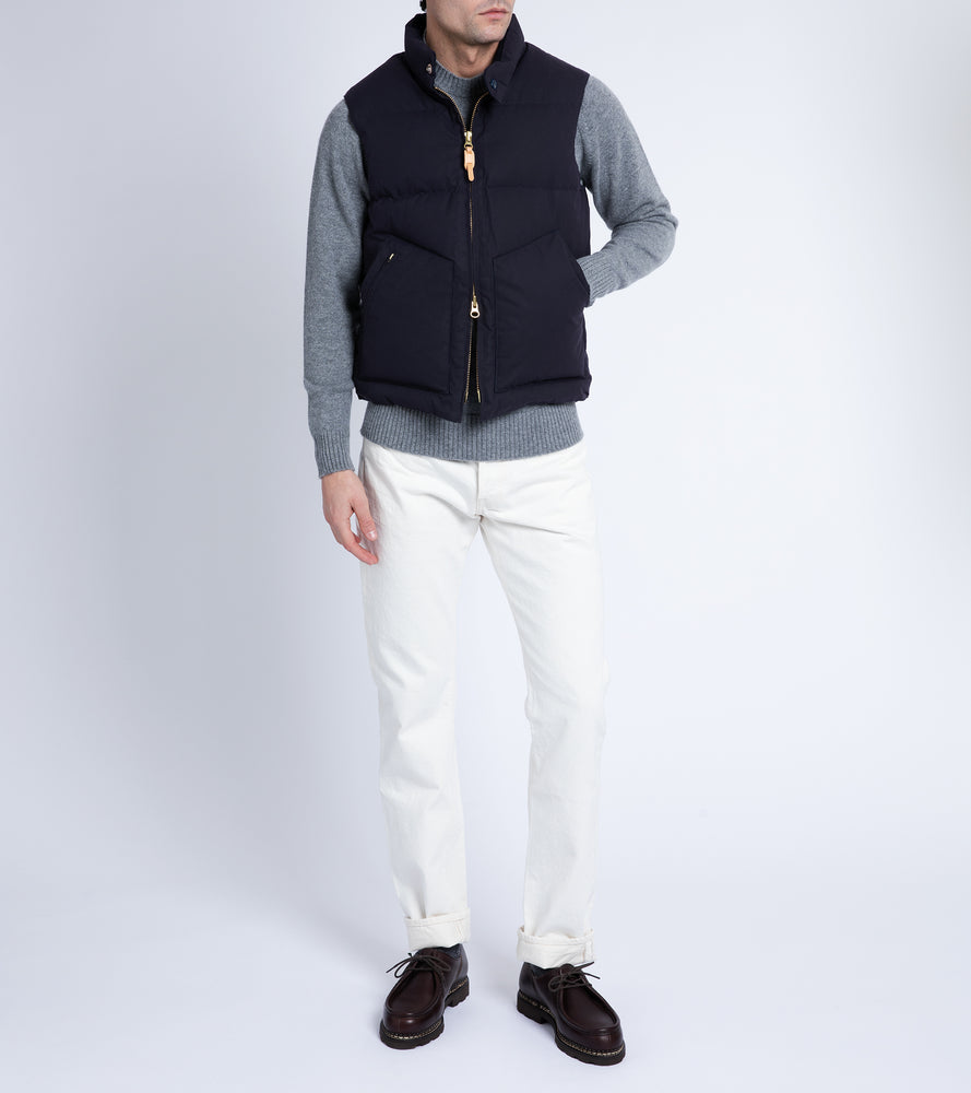 Manifattura Ceccarelli Waxed Goose Down Vest: Navy – Trunk Clothiers