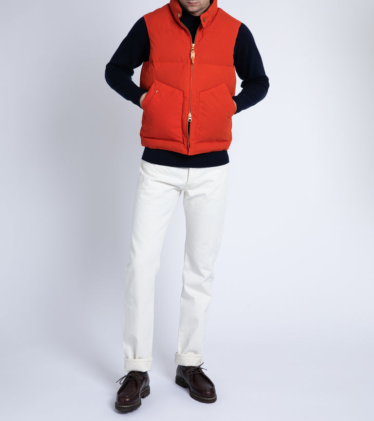 Manifattura Ceccarelli Waxed Goose Down Vest: Orange – Trunk Clothiers