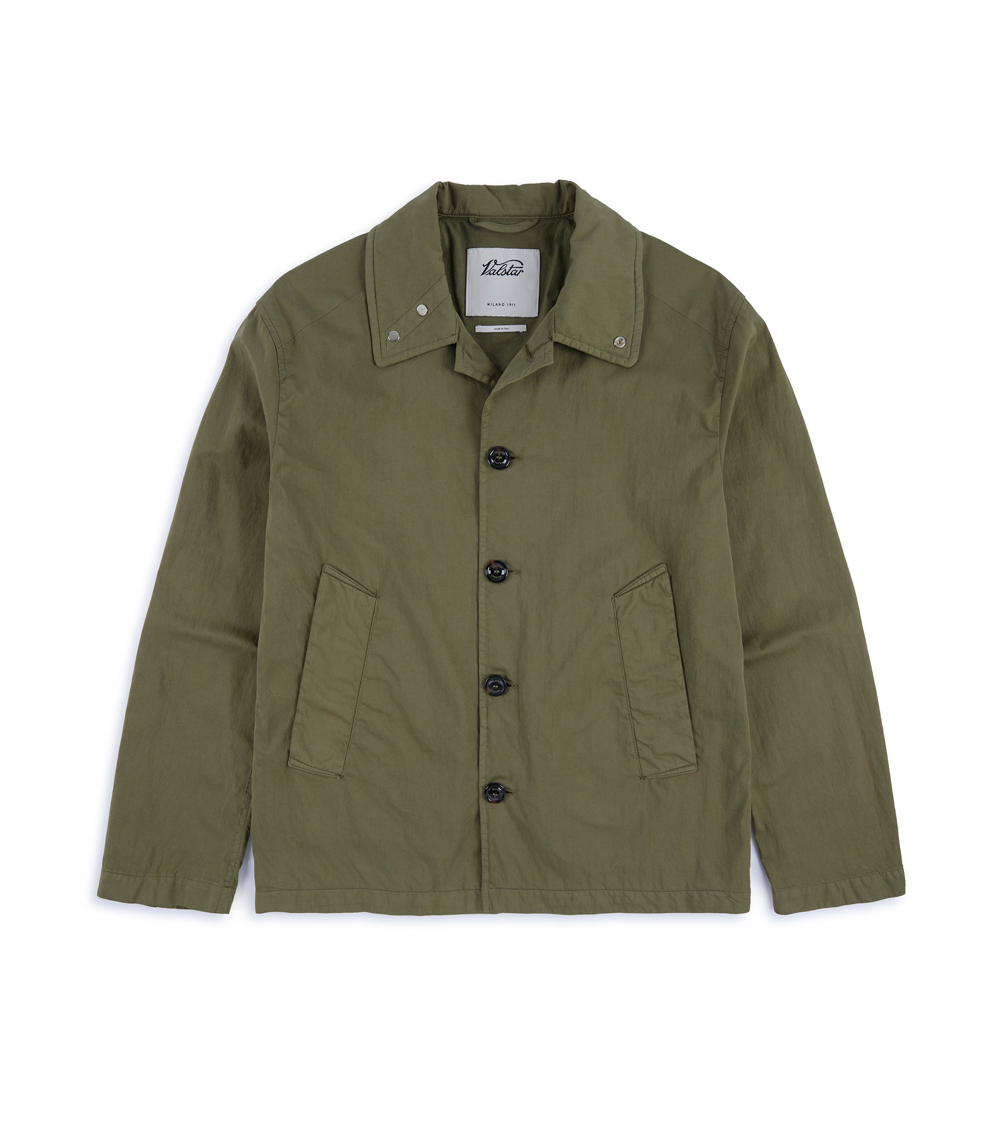 Valstar Garment Dyed Cotton Nylon Coaches Jacket: Military Green