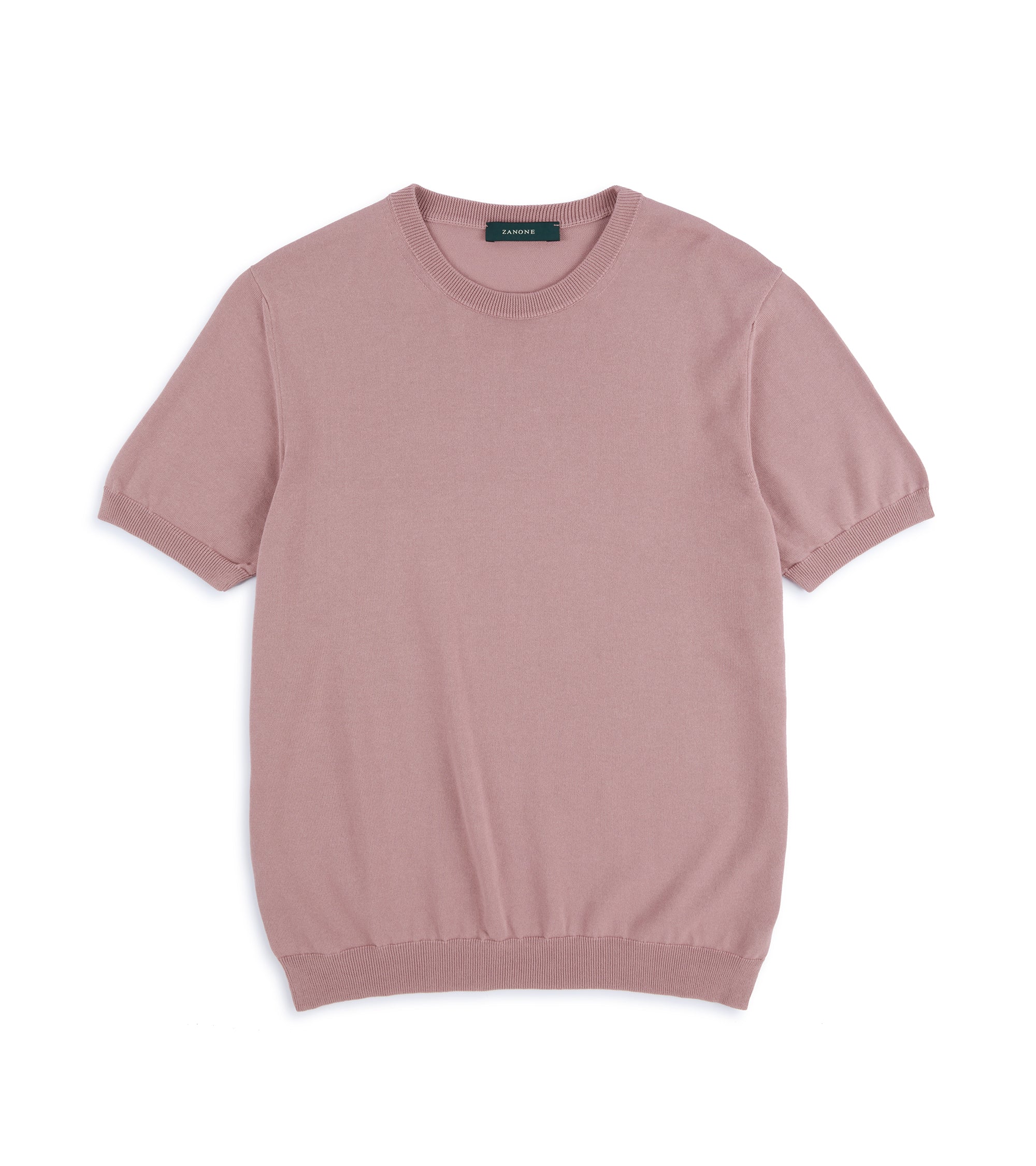 Zanone Cotton Crepe Crew Neck T-Shirt: Dusty Pink