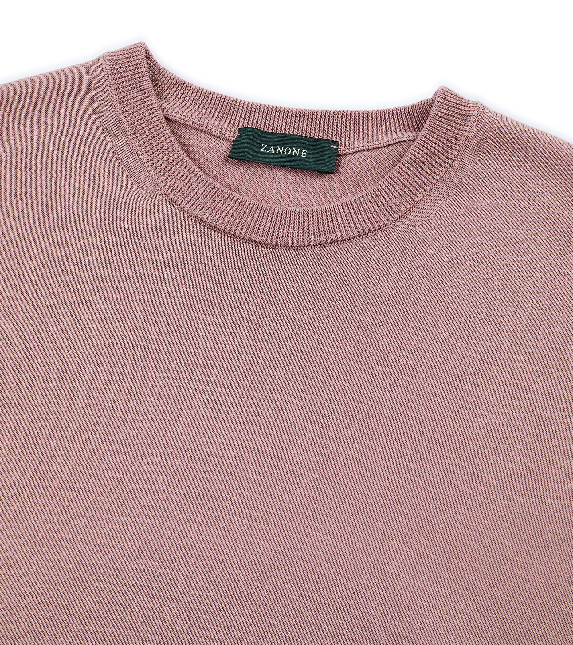 Zanone Cotton Crepe Crew Neck T-Shirt: Dusty Pink