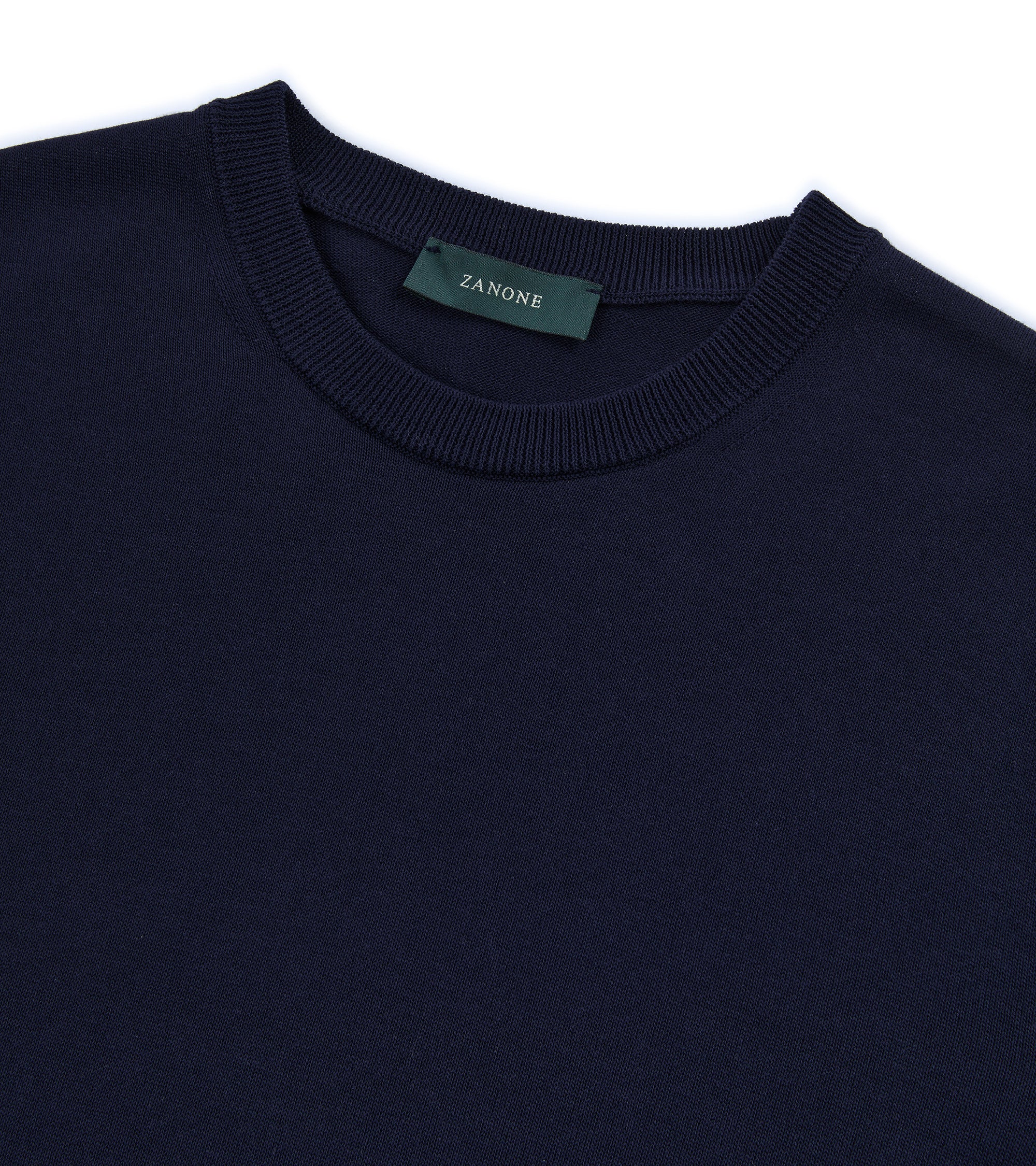 Zanone Cotton Crepe Crew Neck T-Shirt: Navy