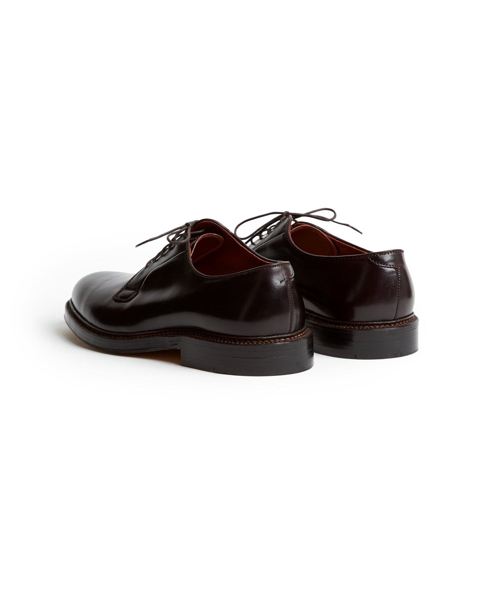 Alden Cordovan Plain Toe Blucher Shoe: Dark Burgundy 990 - Trunk Clothiers