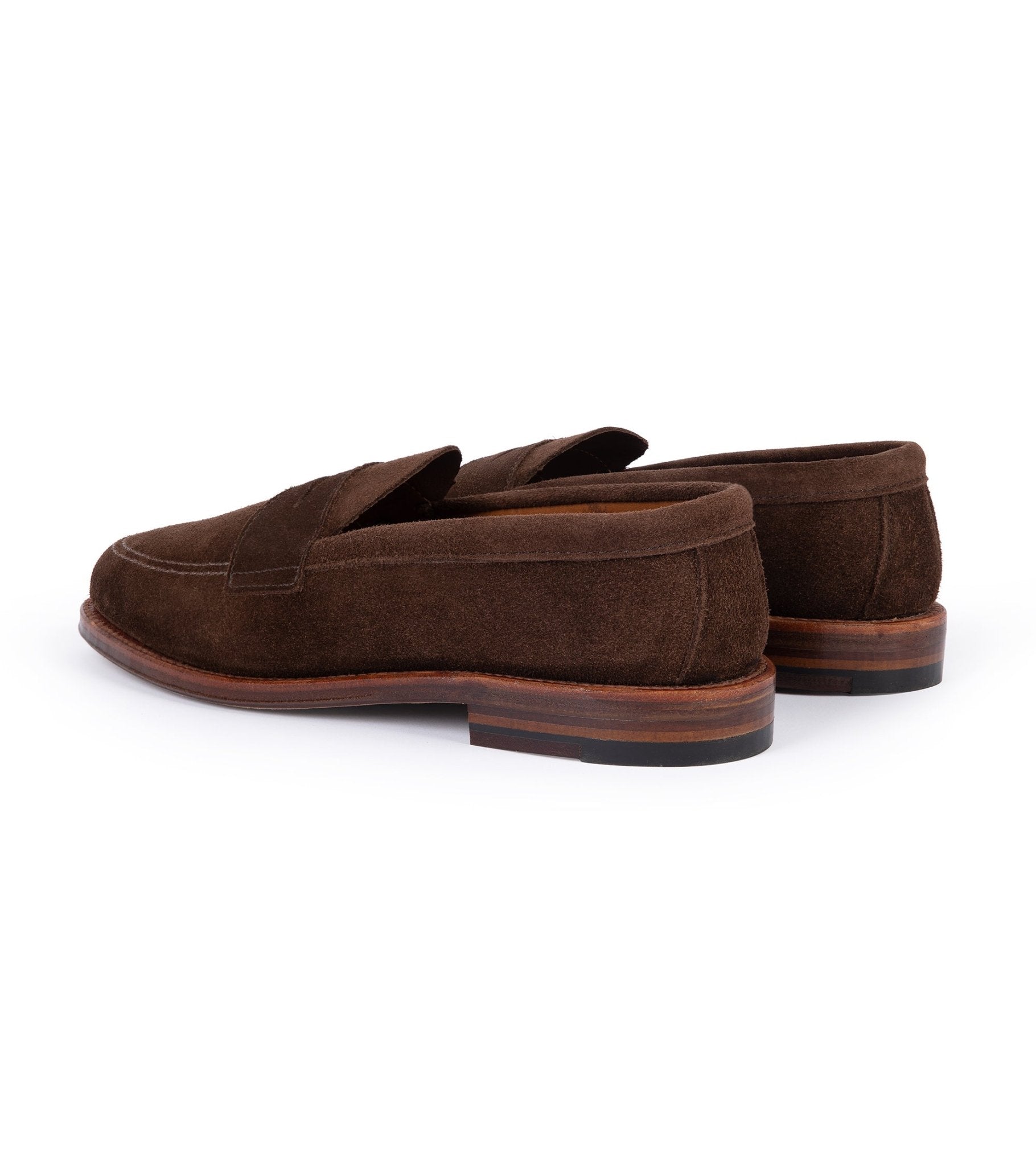 Alden Unlined Suede Penny Loafer: Dark Brown 5736F - Trunk Clothiers