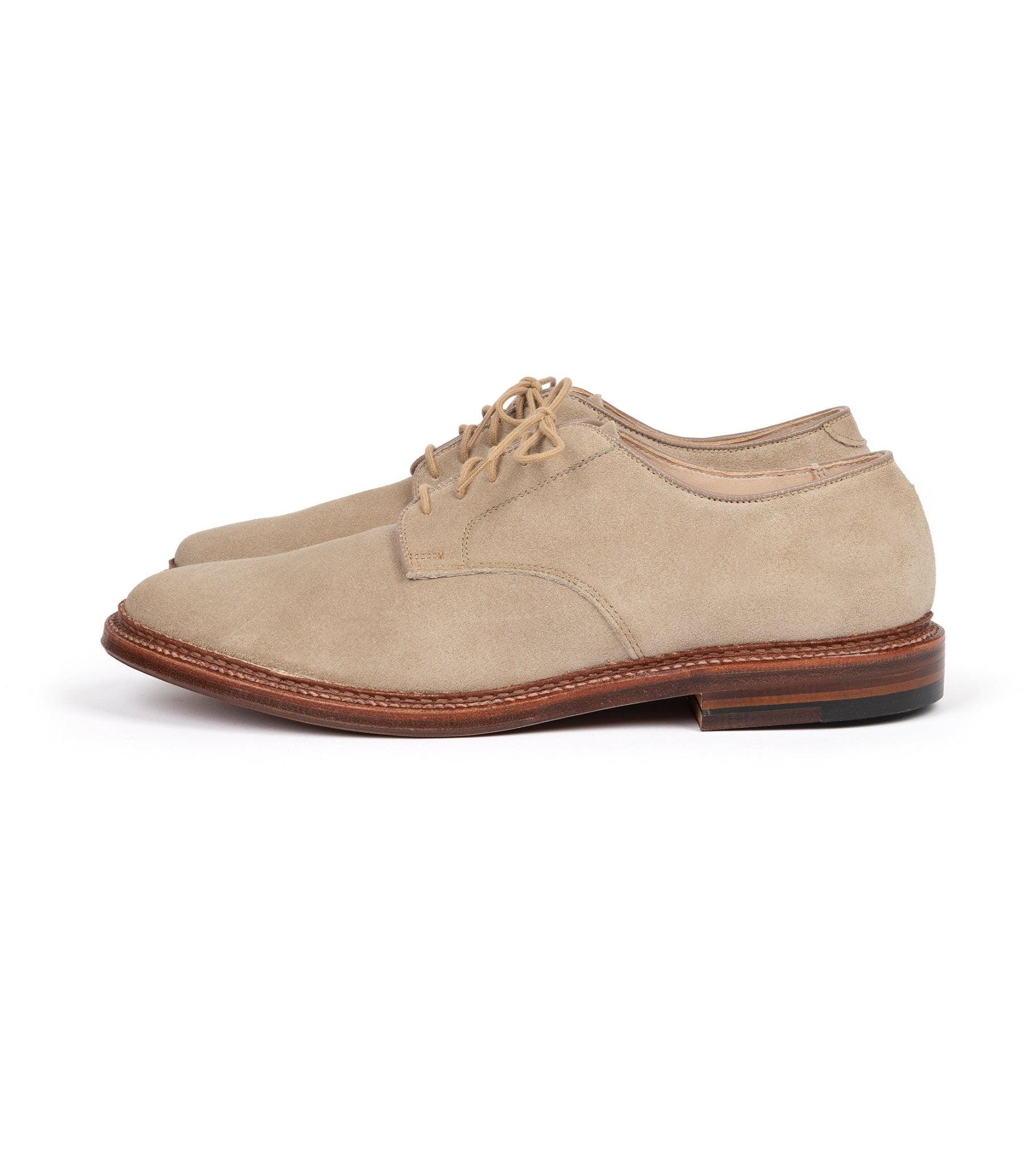 Alden Unlined Suede Plain Toe Blucher Shoe: Milkshake 29333F - Trunk Clothiers