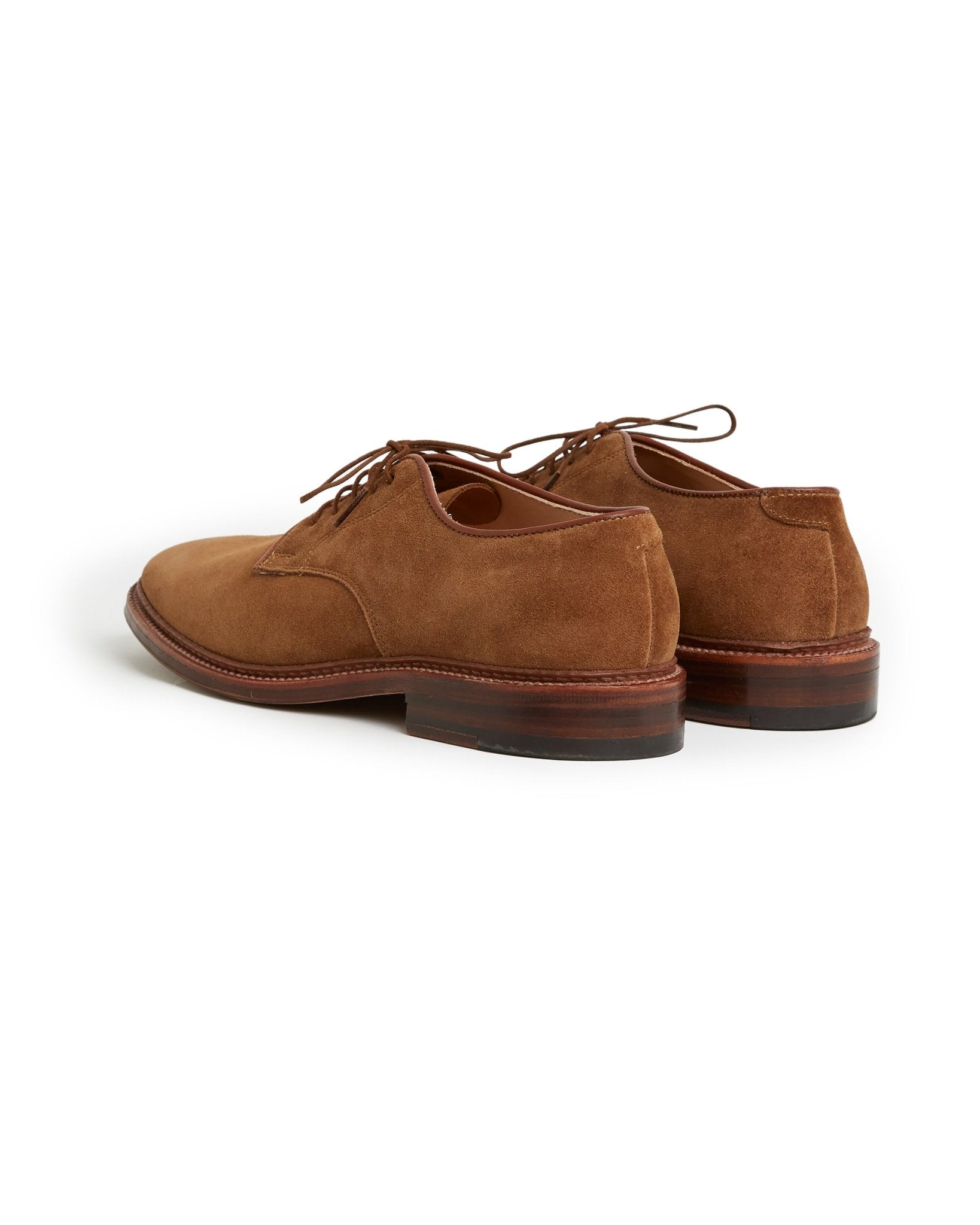 Alden Unlined Suede Plain Toe Blucher Shoe: Snuff 29336F - Trunk Clothiers