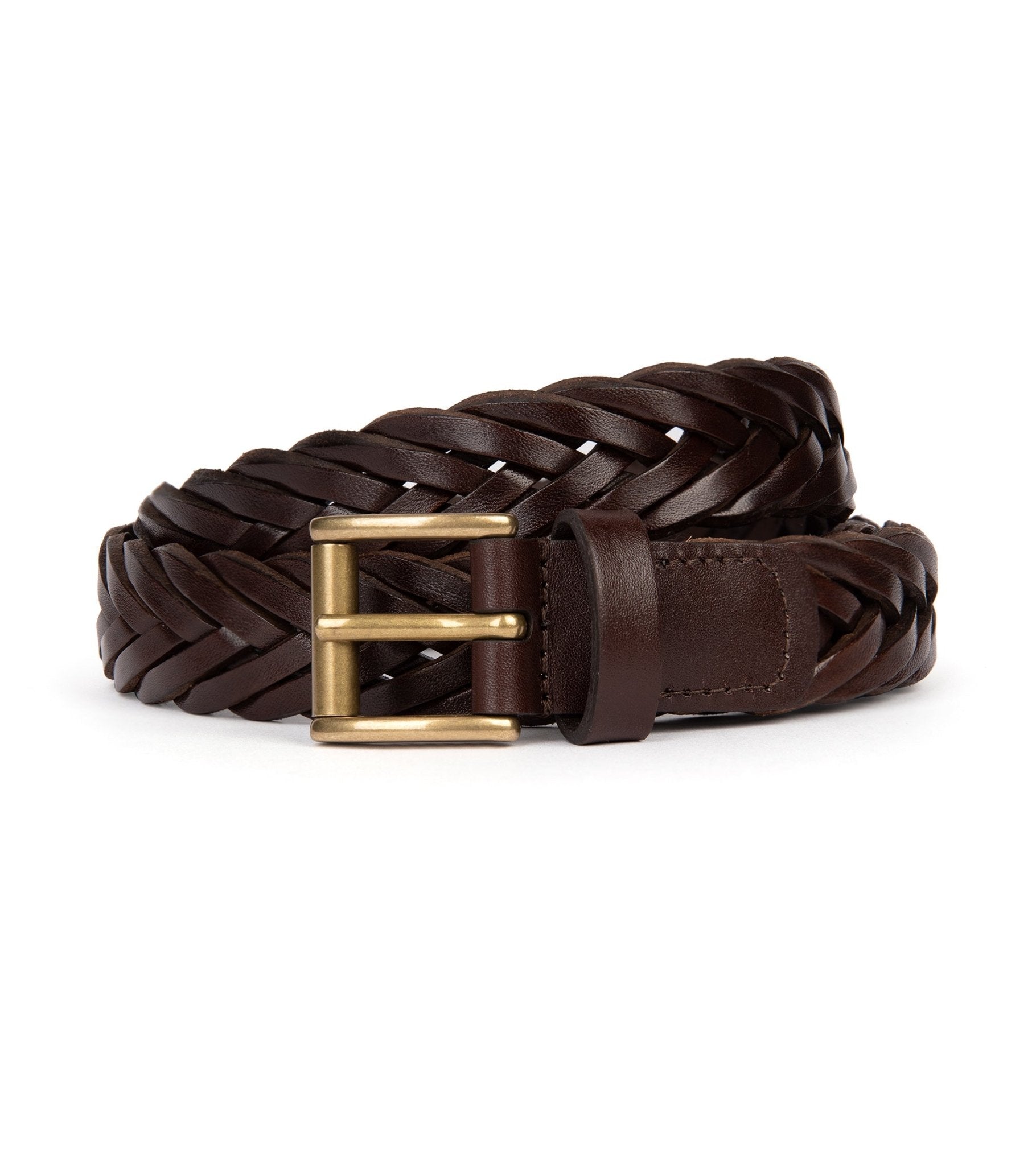 Anderson's Braided Leather Belt: Dark Brown - Trunk Clothiers