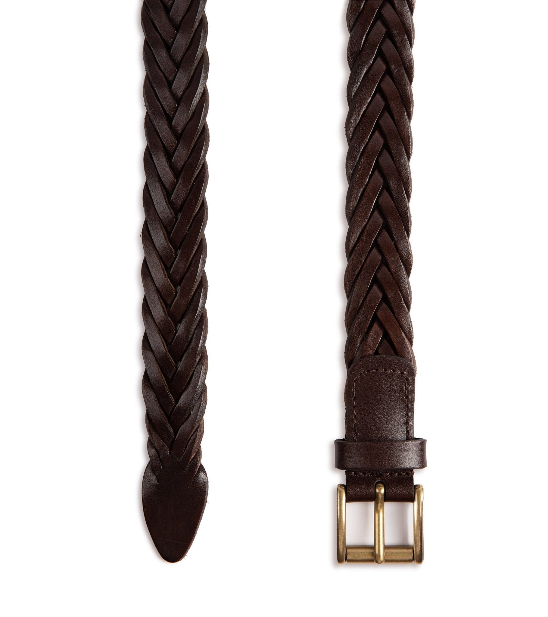 Anderson's Braided Leather Belt: Dark Brown - Trunk Clothiers