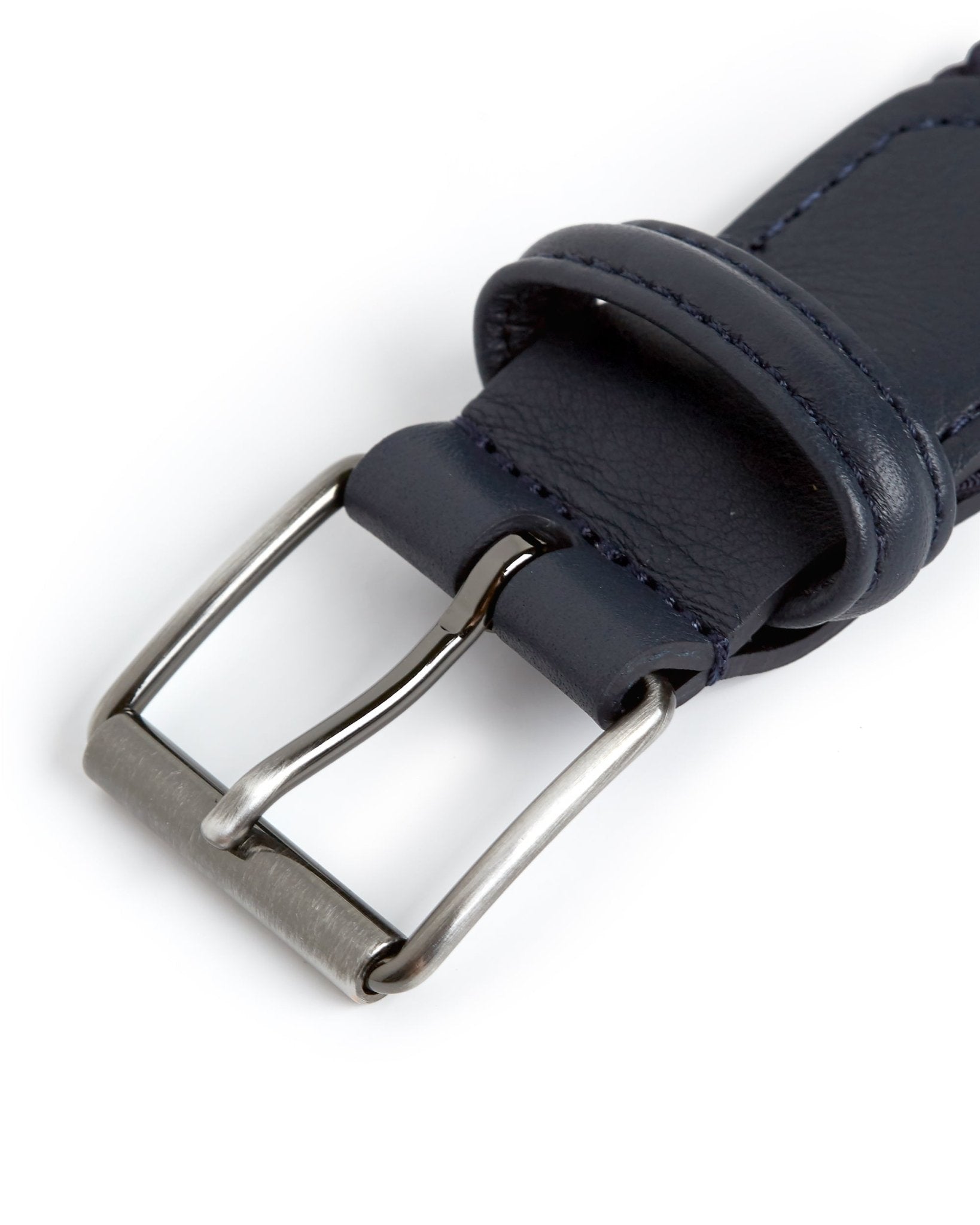 Anderson's Narrow Plaited Belt: Navy - Trunk Clothiers