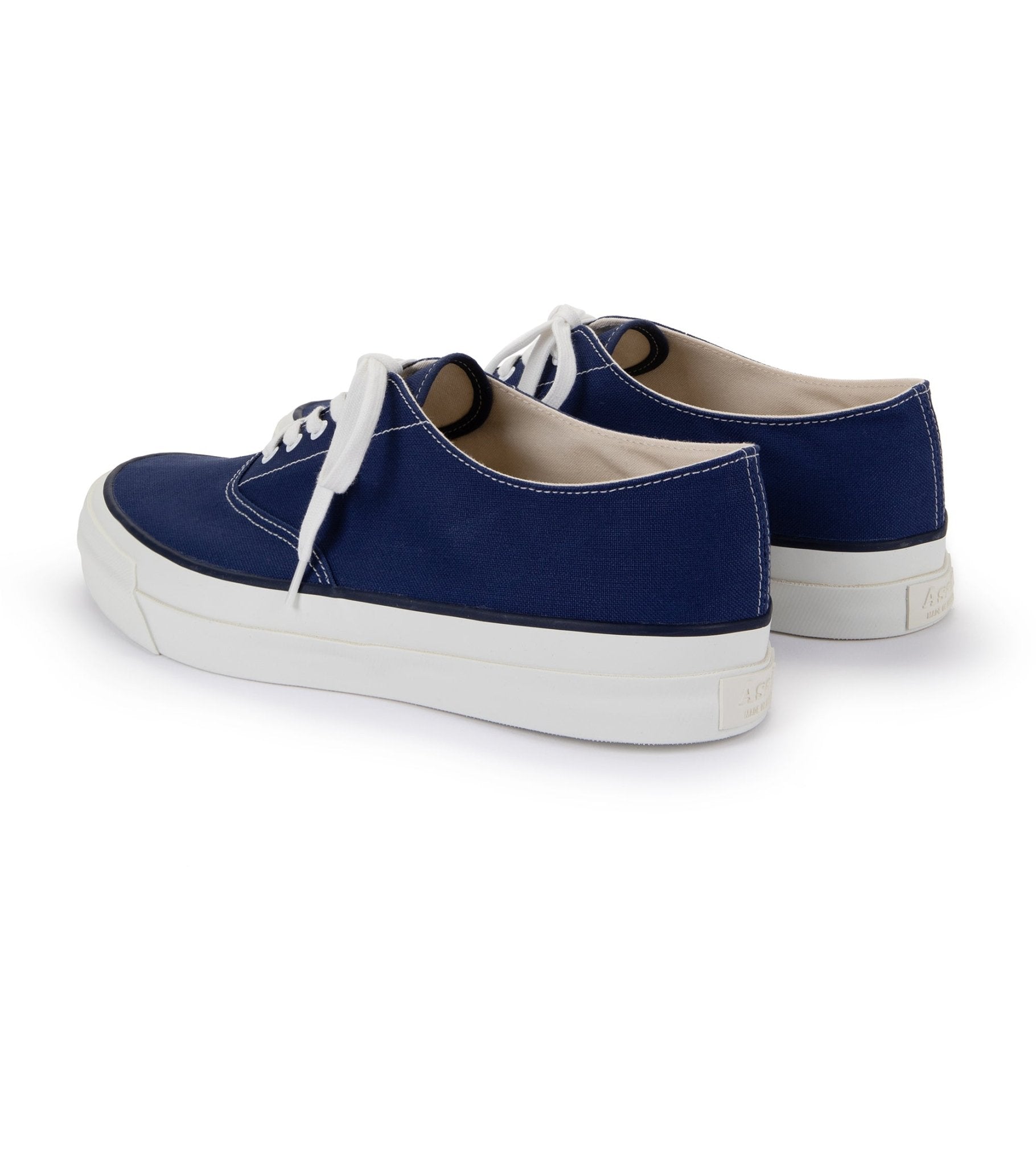 Asahi M014 Canvas Deck Shoes: Navy - Trunk Clothiers