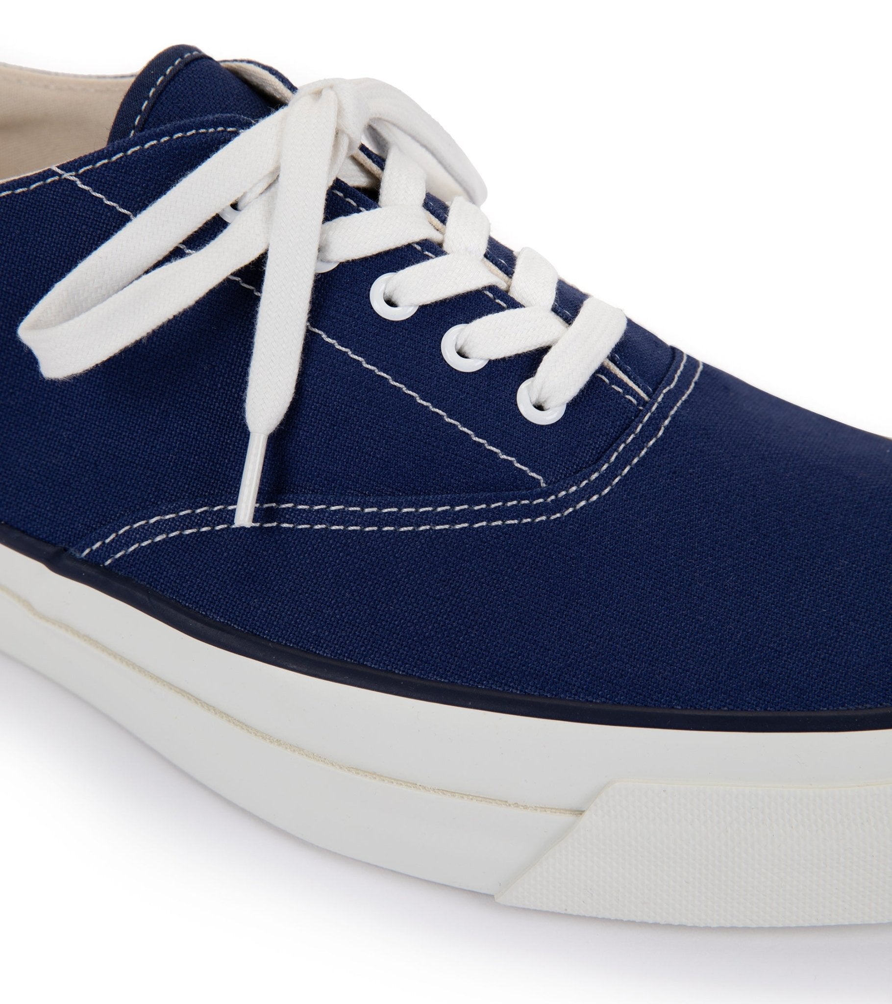 Asahi M014 Canvas Deck Shoes: Navy - Trunk Clothiers