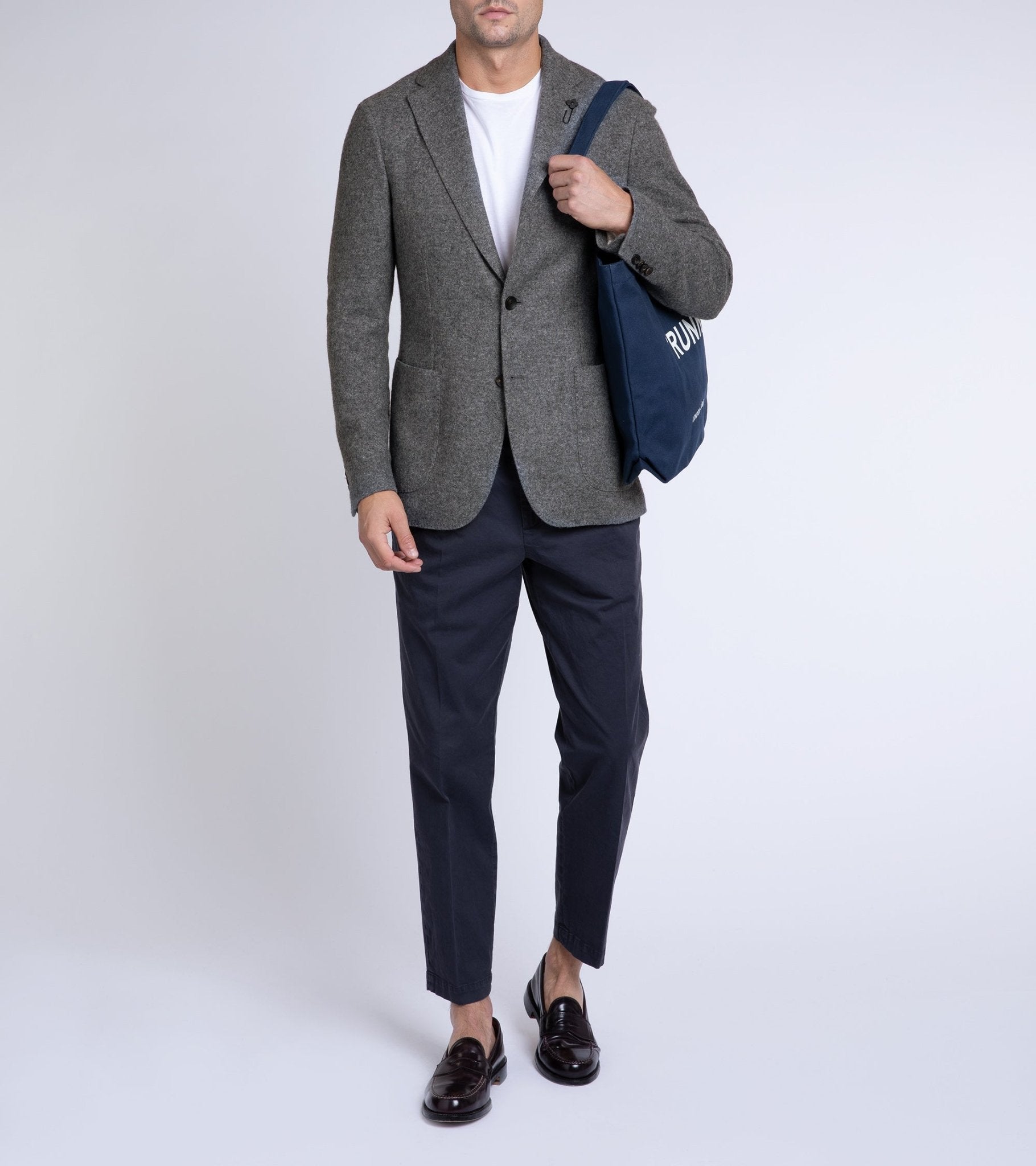 Barena Masco Stino Cotton Trousers: Navy - Trunk Clothiers