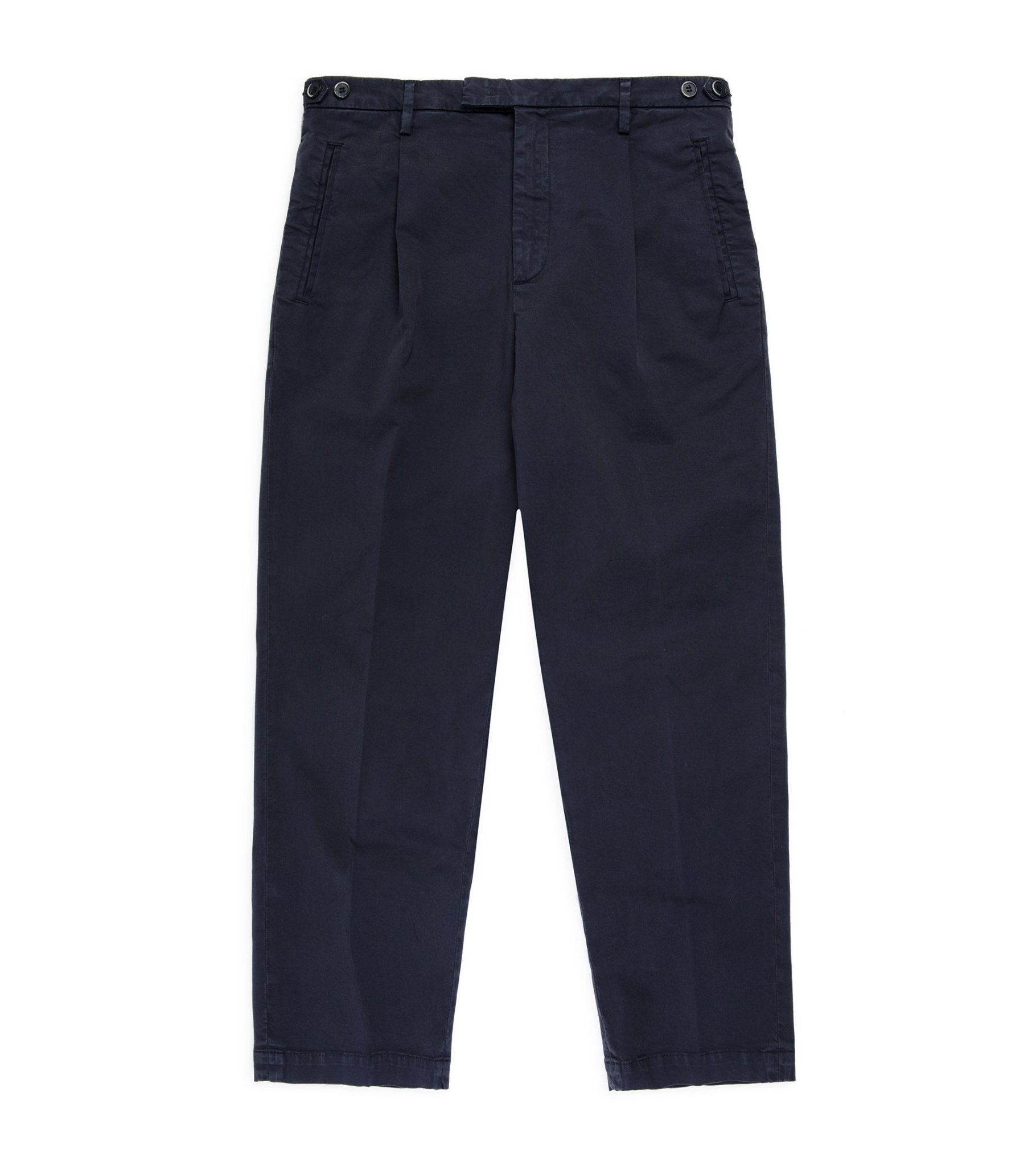 Barena Masco Stino Cotton Trousers: Navy - Trunk Clothiers