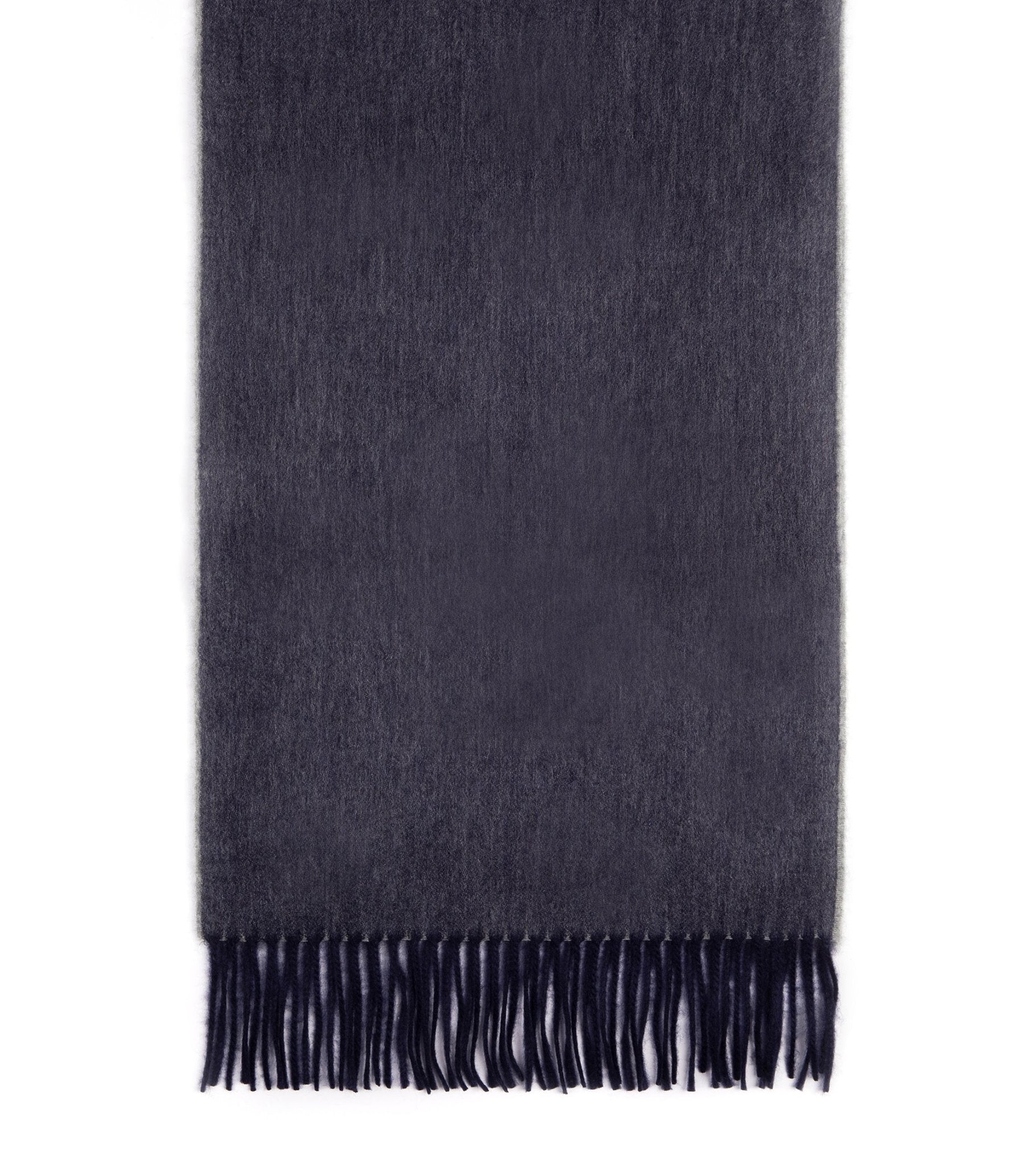 Begg x Co Arran Reversible Oversized Cashmere Scarf: Navy/Grey - Trunk Clothiers