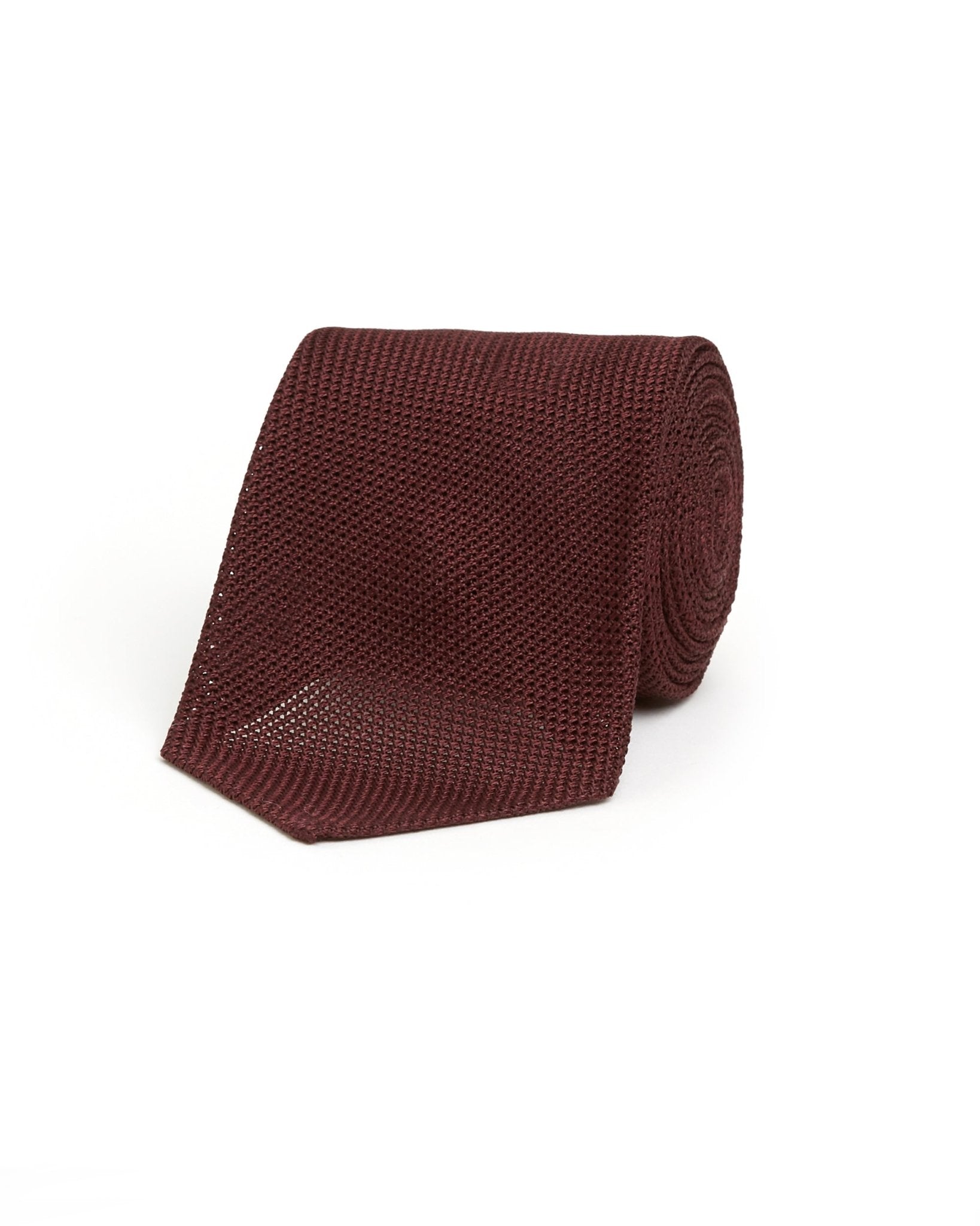 Bigi Fine Silk Grenadine Tie: Burgundy - Trunk Clothiers