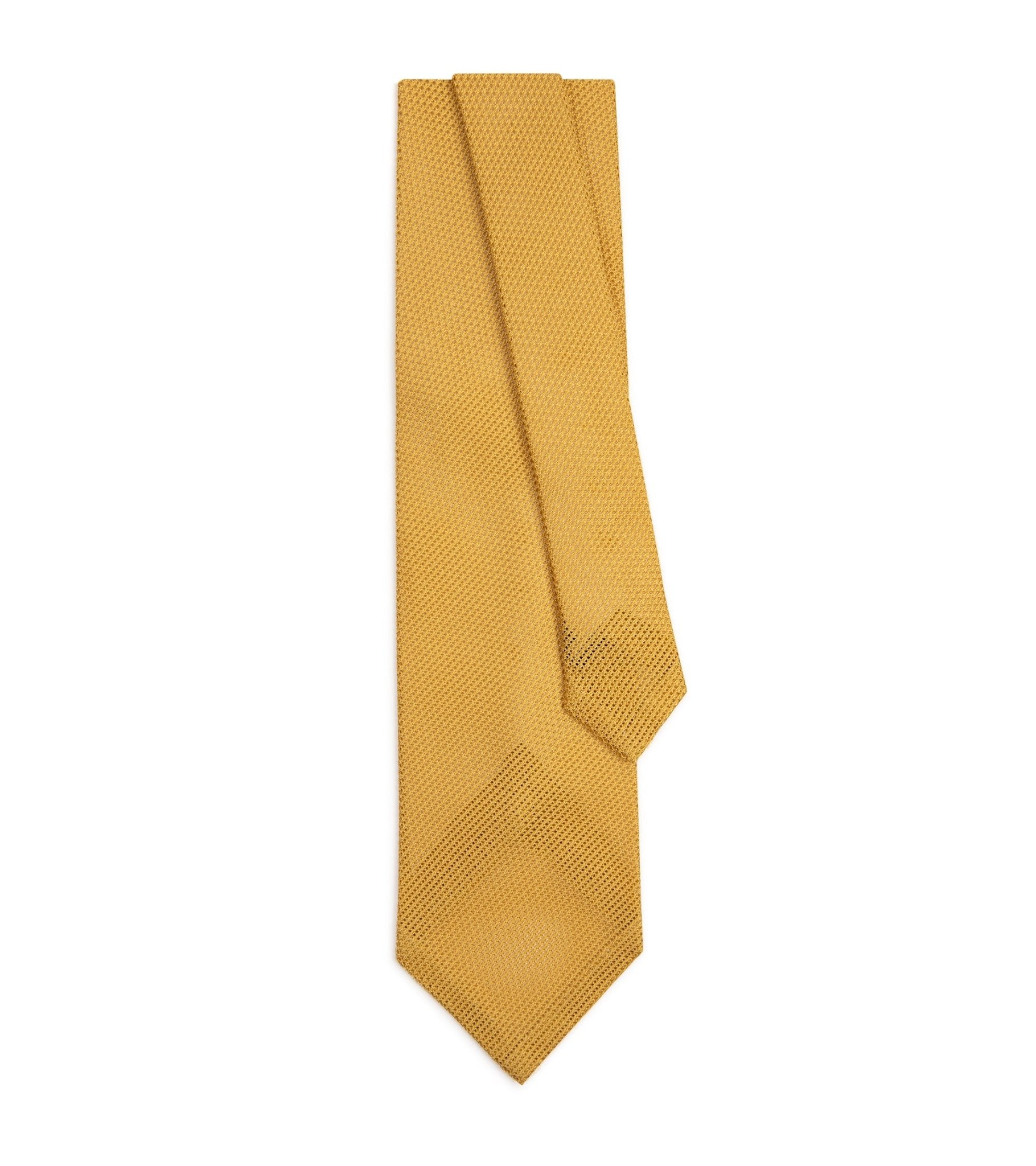 Bigi Fine Silk Grenadine Tie: Yellow - Trunk Clothiers