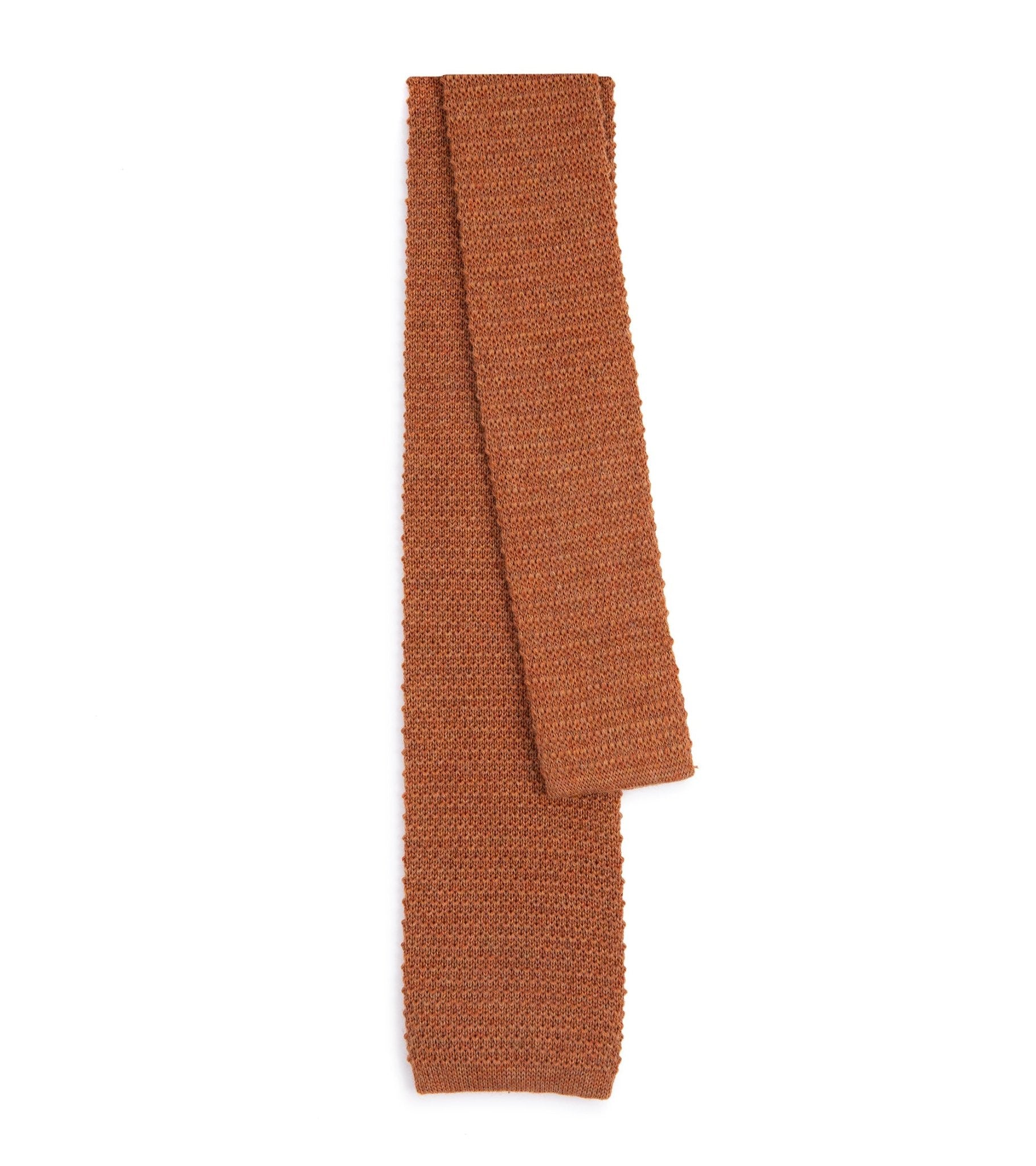 Bigi Wool Knit Tie: Burnt Orange - Trunk Clothiers