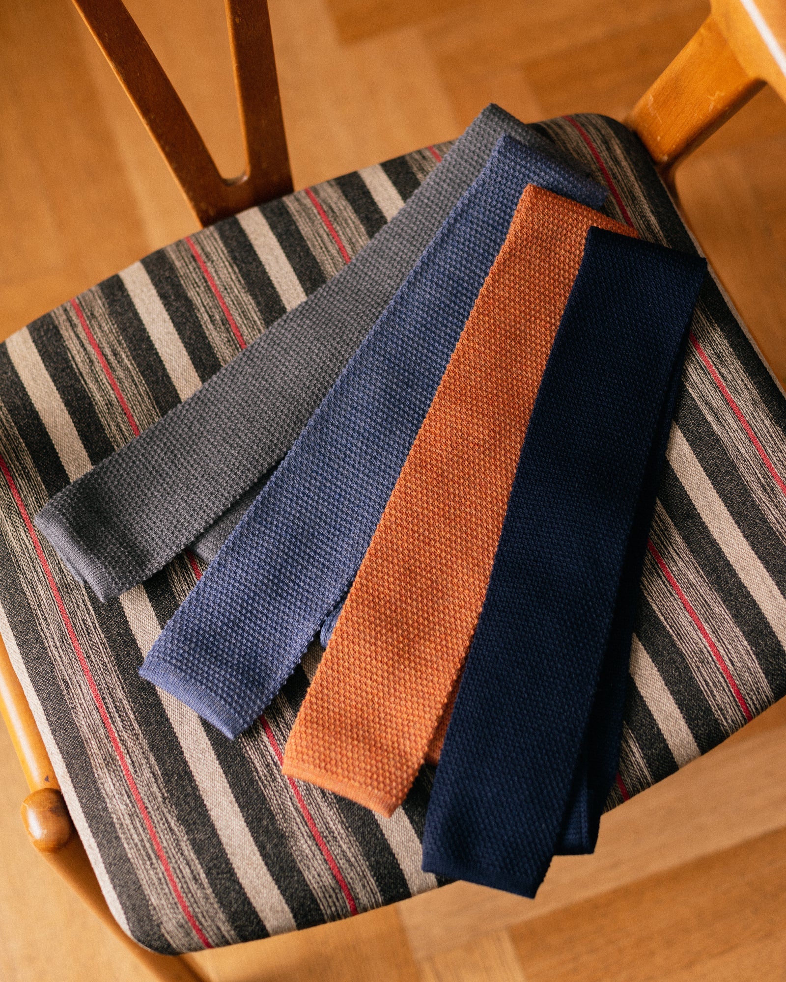 Bigi Wool Knit Tie: Burnt Orange - Trunk Clothiers