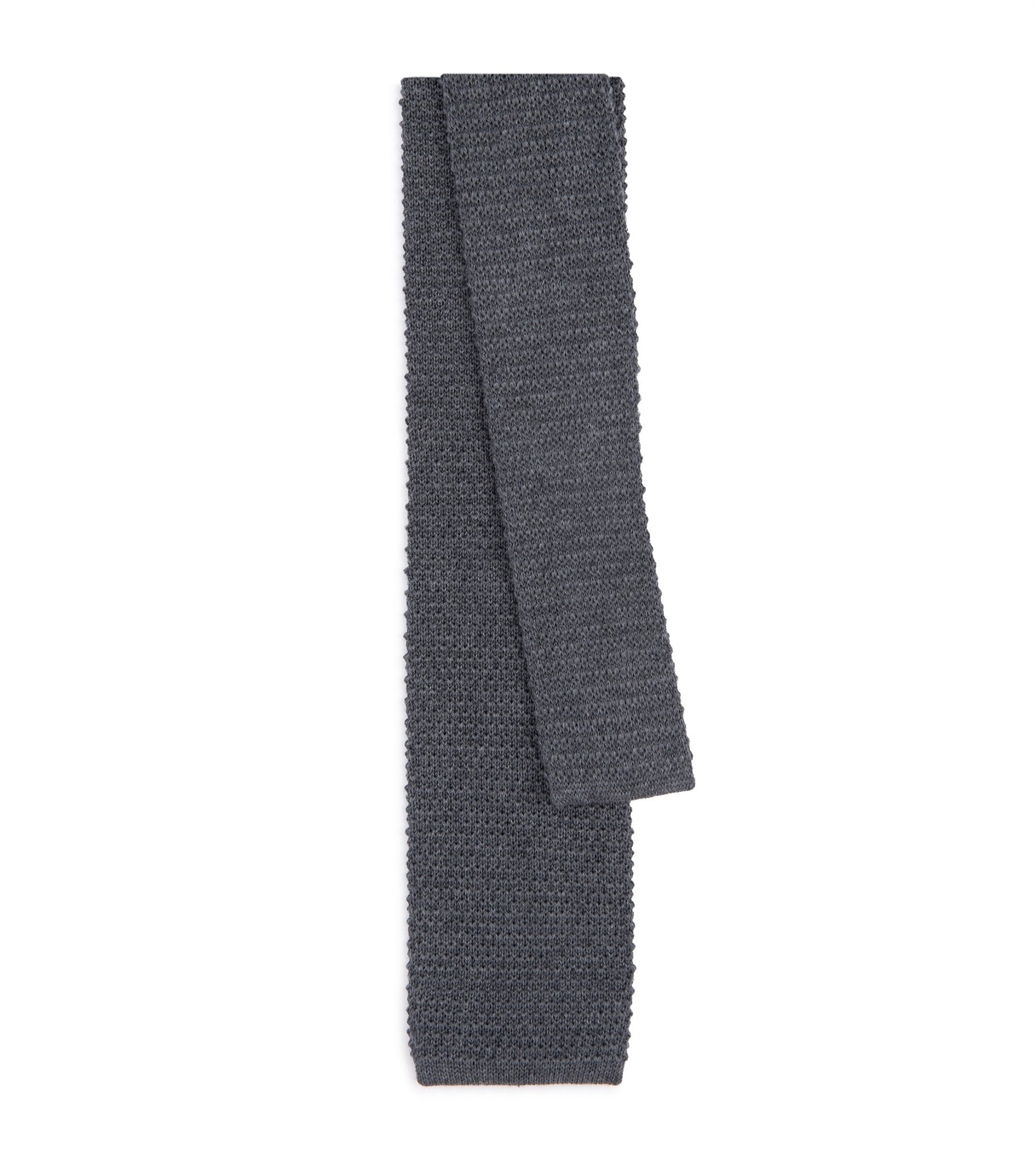 Bigi Wool Knit Tie: Grey - Trunk Clothiers