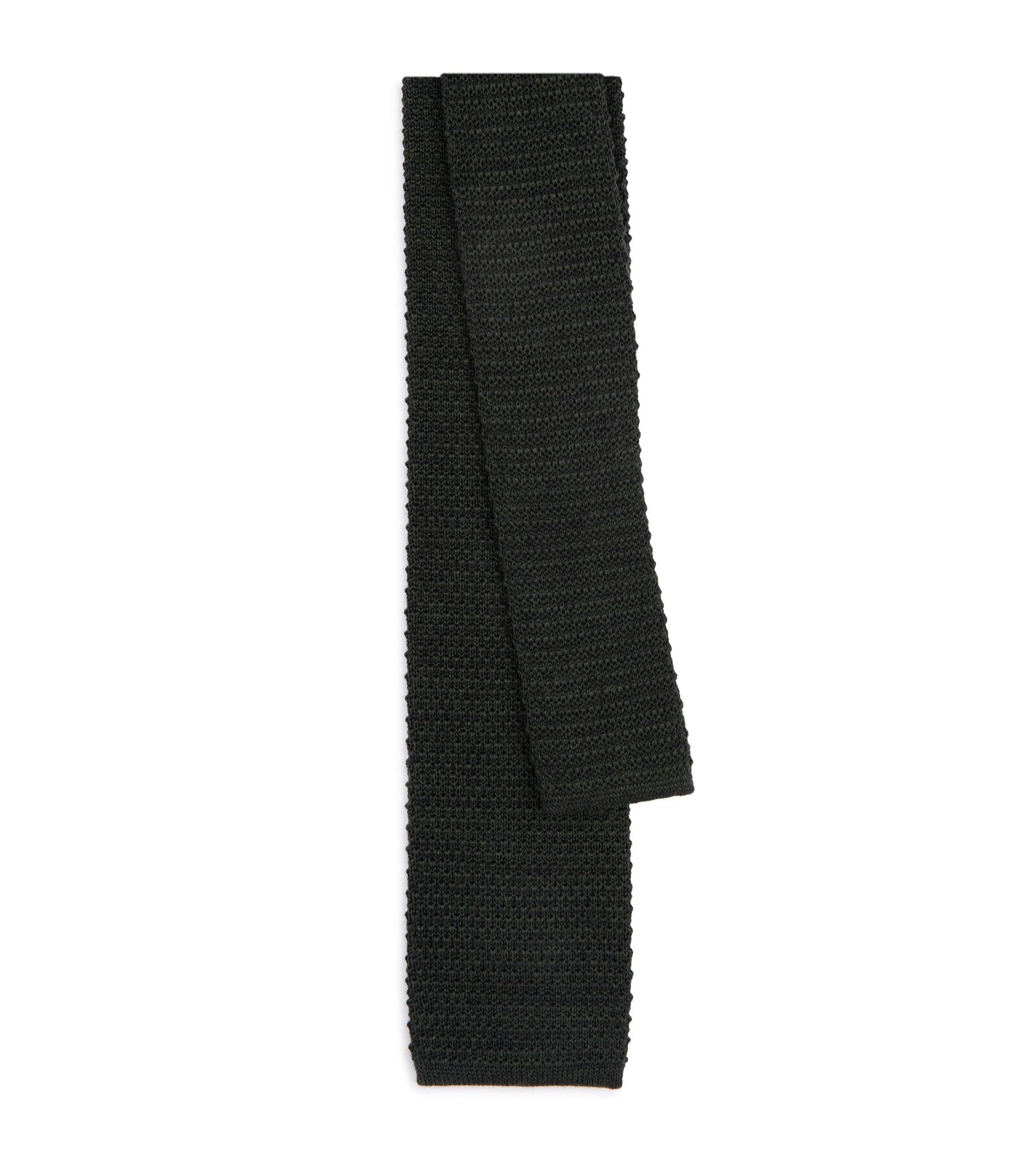 Bigi Wool Knit Tie: Olive - Trunk Clothiers