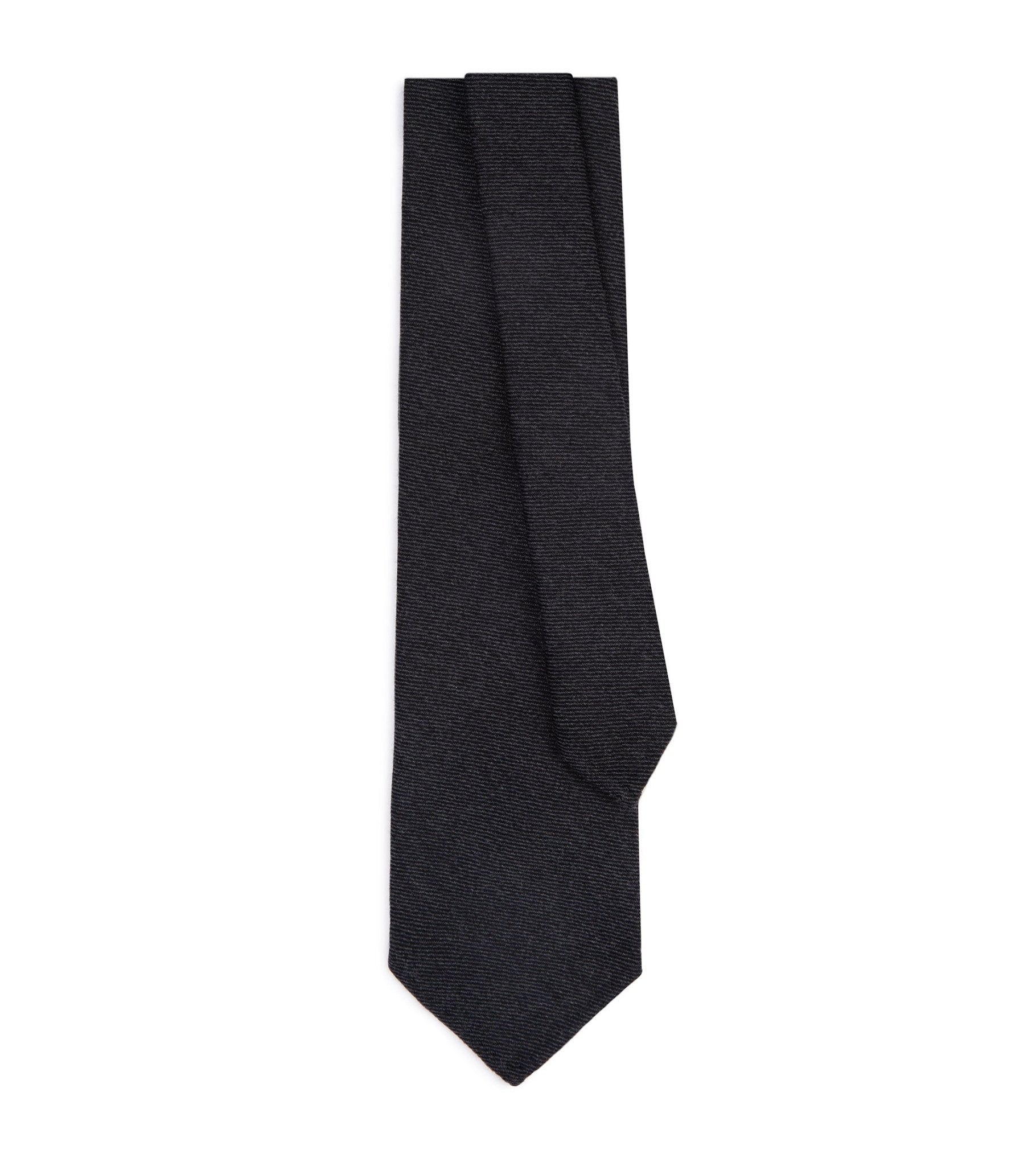 Bigi Wool Twill Tie: Dark Grey - Trunk Clothiers