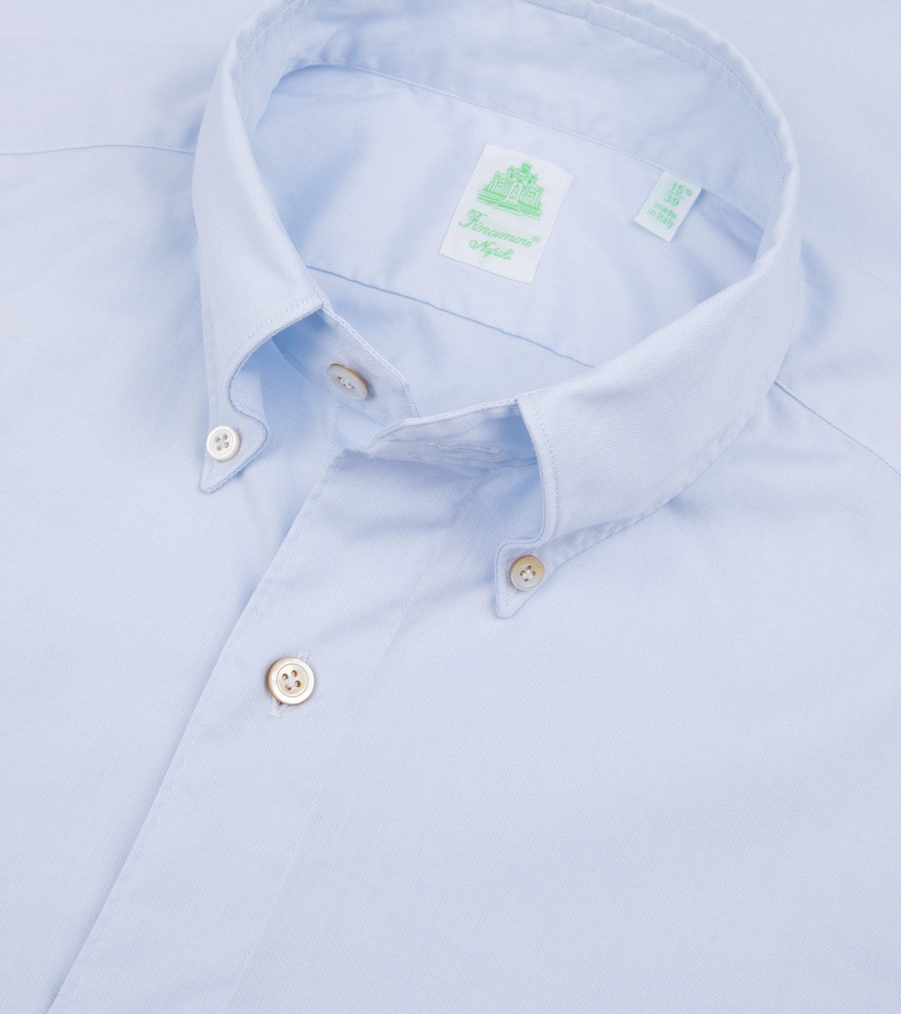 Finamore Gaeta Classic Cotton Leonardo Button Down Sport Shirt: Fine Oxford Blue - Trunk Clothiers