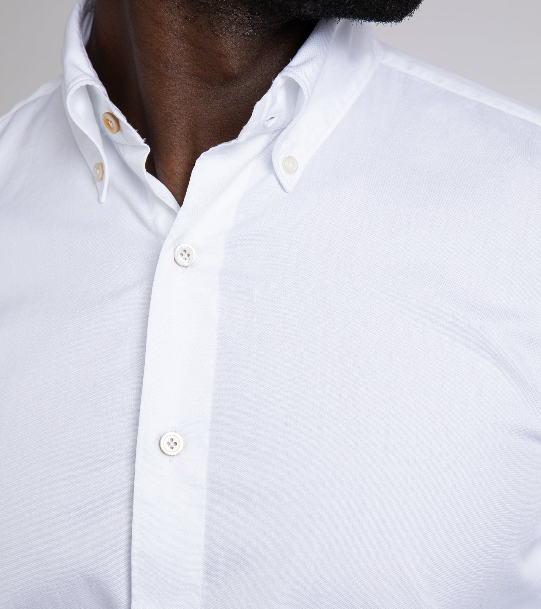 Finamore Gaeta Classic Cotton Leonardo Button Down Sport Shirt: Fine Oxford White - Trunk Clothiers