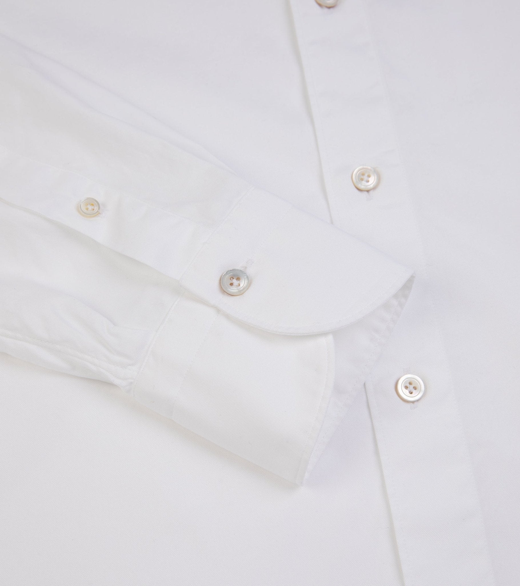 Finamore Gaeta Classic Cotton Leonardo Button Down Sport Shirt: Fine Oxford White - Trunk Clothiers