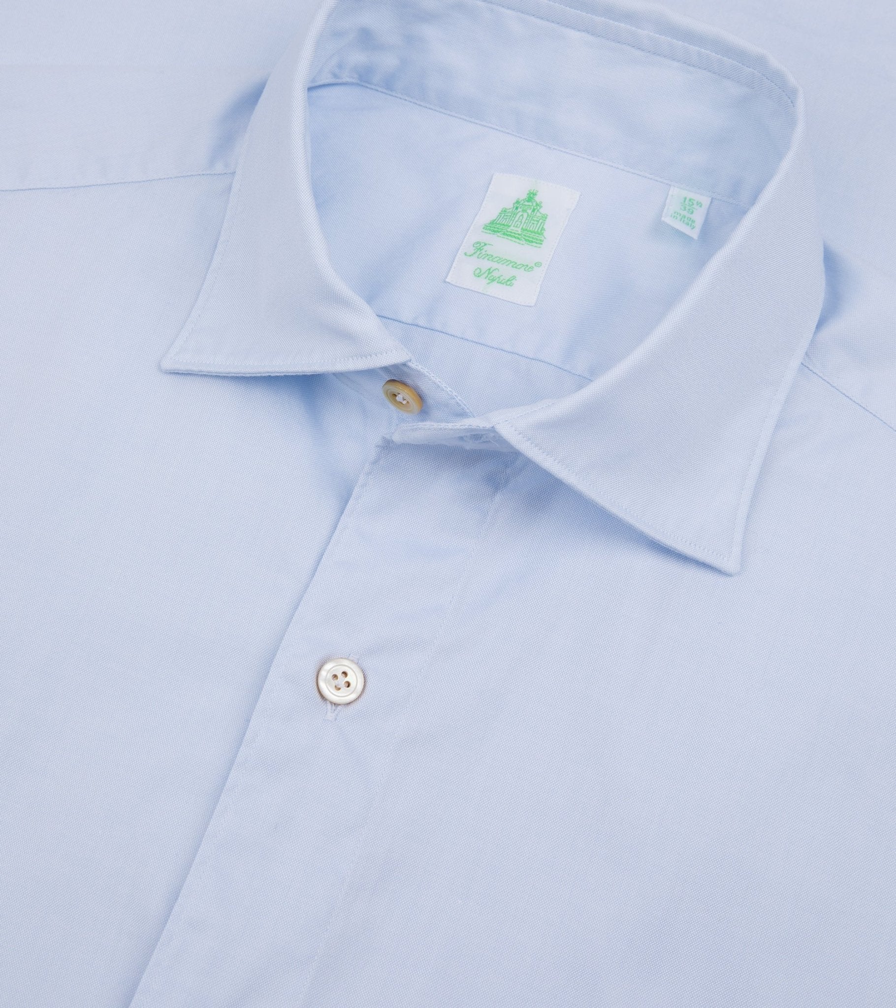 Finamore Gaeta Classic Cotton Luigi Sport Shirt: Fine Oxford Blue - Trunk Clothiers