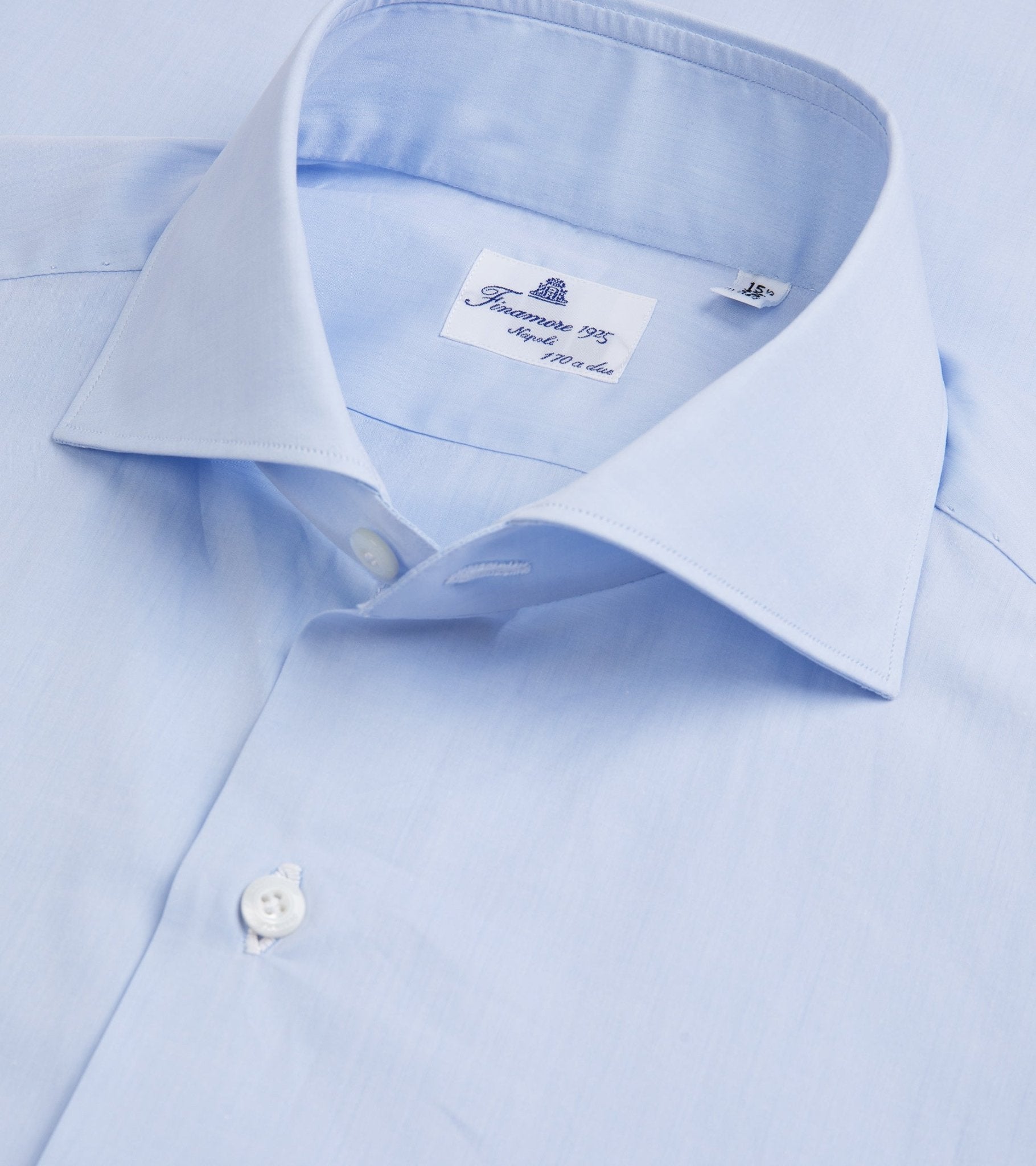 Finamore Milano Eduardo 170 Giza Cotton Formal Shirt: Blue - Trunk Clothiers