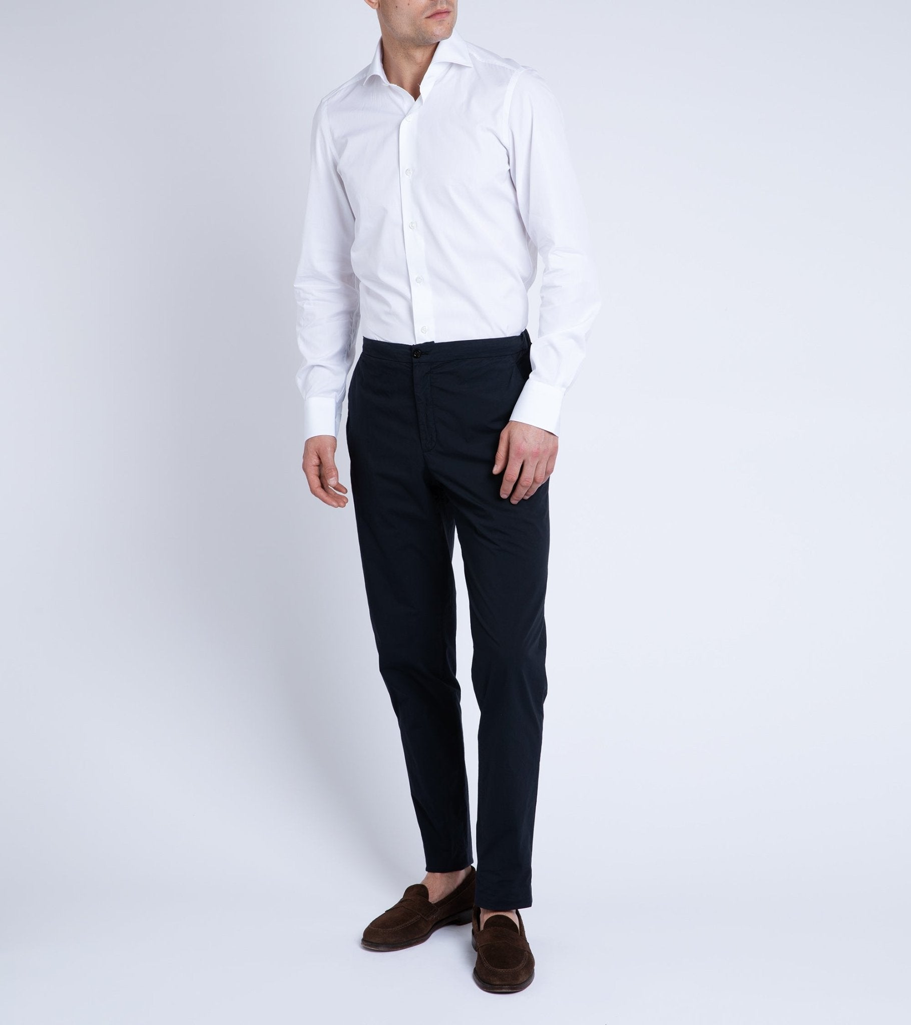 Finamore Milano Eduardo 170 Giza Cotton Formal Shirt: White - Trunk Clothiers