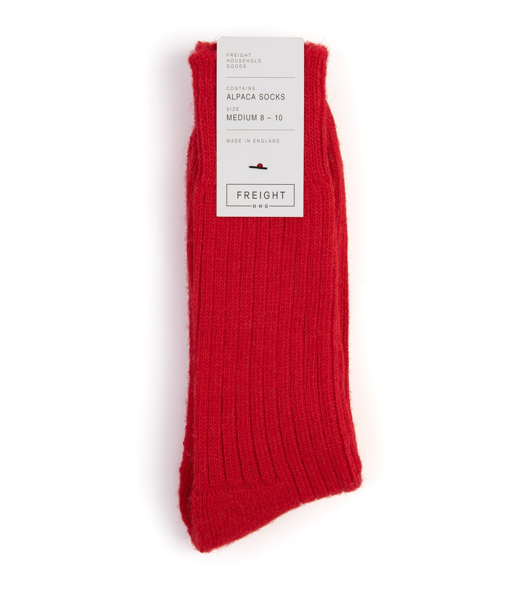 Freight Alpaca Cushion Sole Socks: Red - Trunk Clothiers