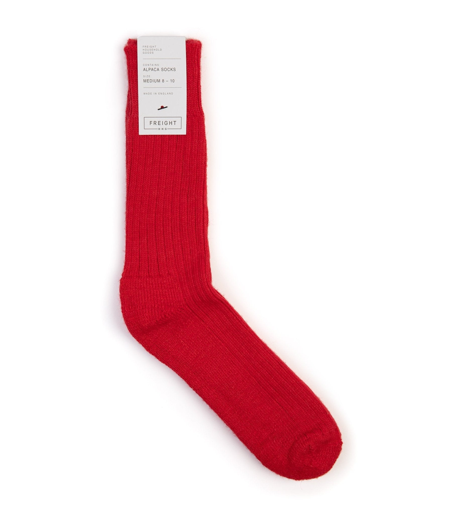 Freight Alpaca Cushion Sole Socks: Red - Trunk Clothiers