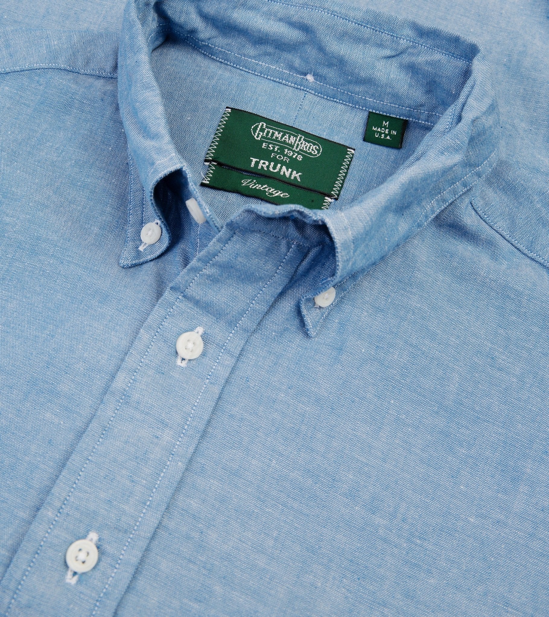 Gitman Vintage Chambray Shirt: Blue - Trunk Clothiers