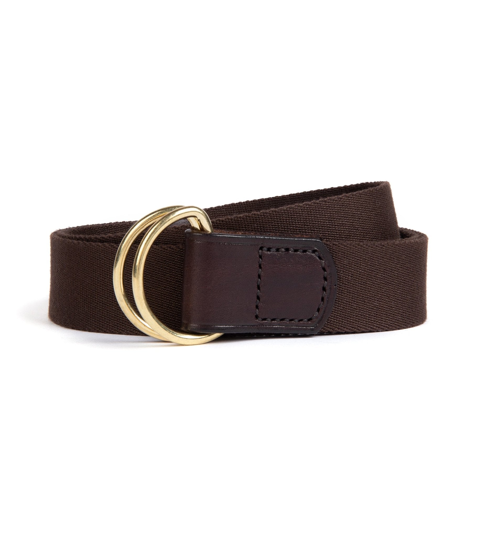 Hardy & Parsons D-Ring Canvas Belt: Brown - Trunk Clothiers