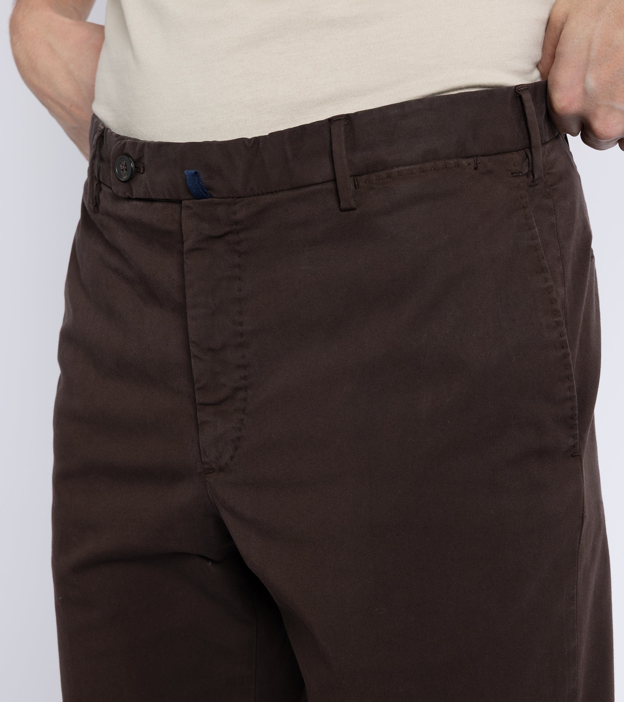 Incotex Regular Fit Royal Batavia Cotton Trousers: Brown