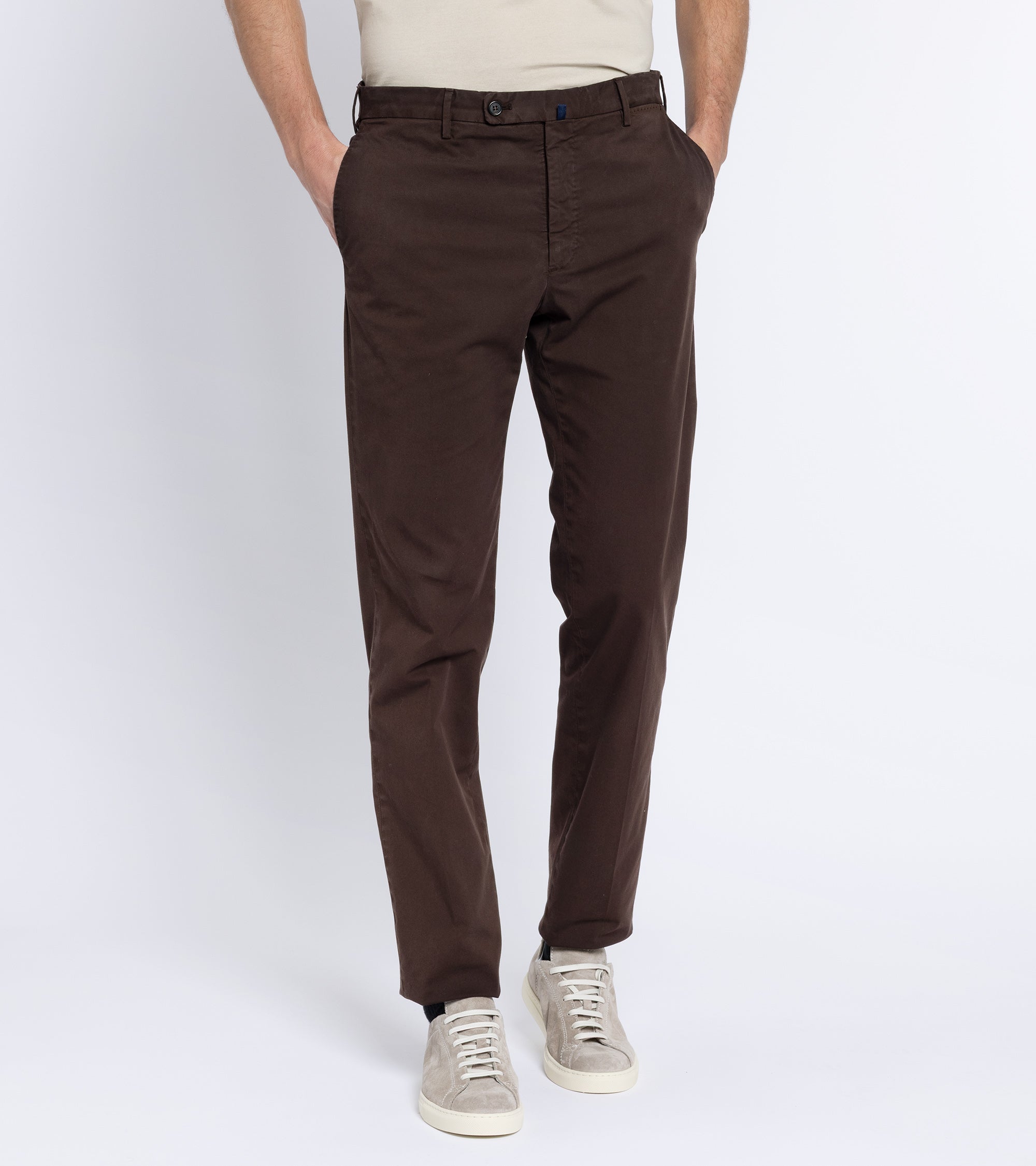 Incotex Regular Fit Royal Batavia Cotton Trousers: Brown