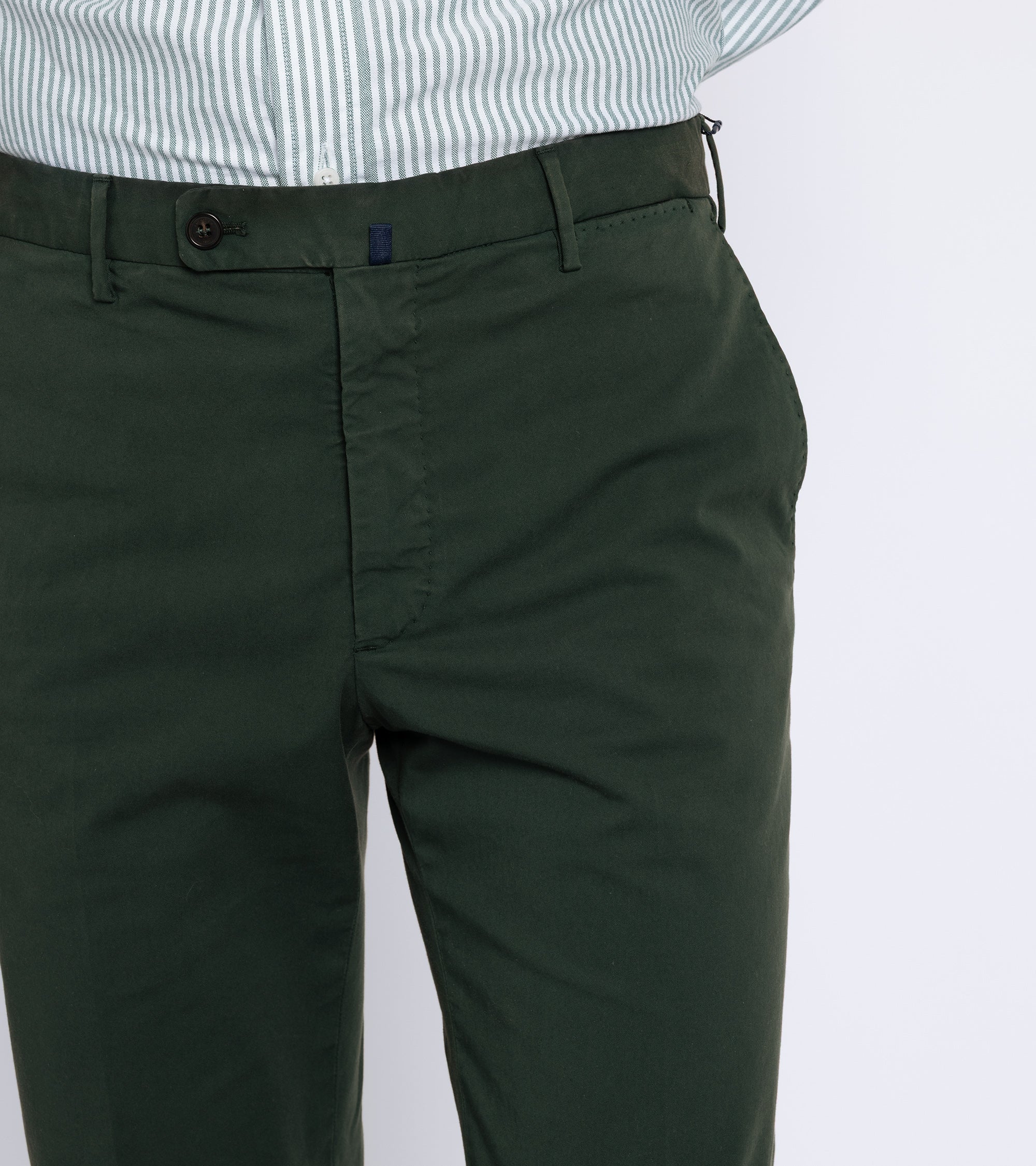 Incotex Regular Fit Royal Batavia Cotton Trousers: Green