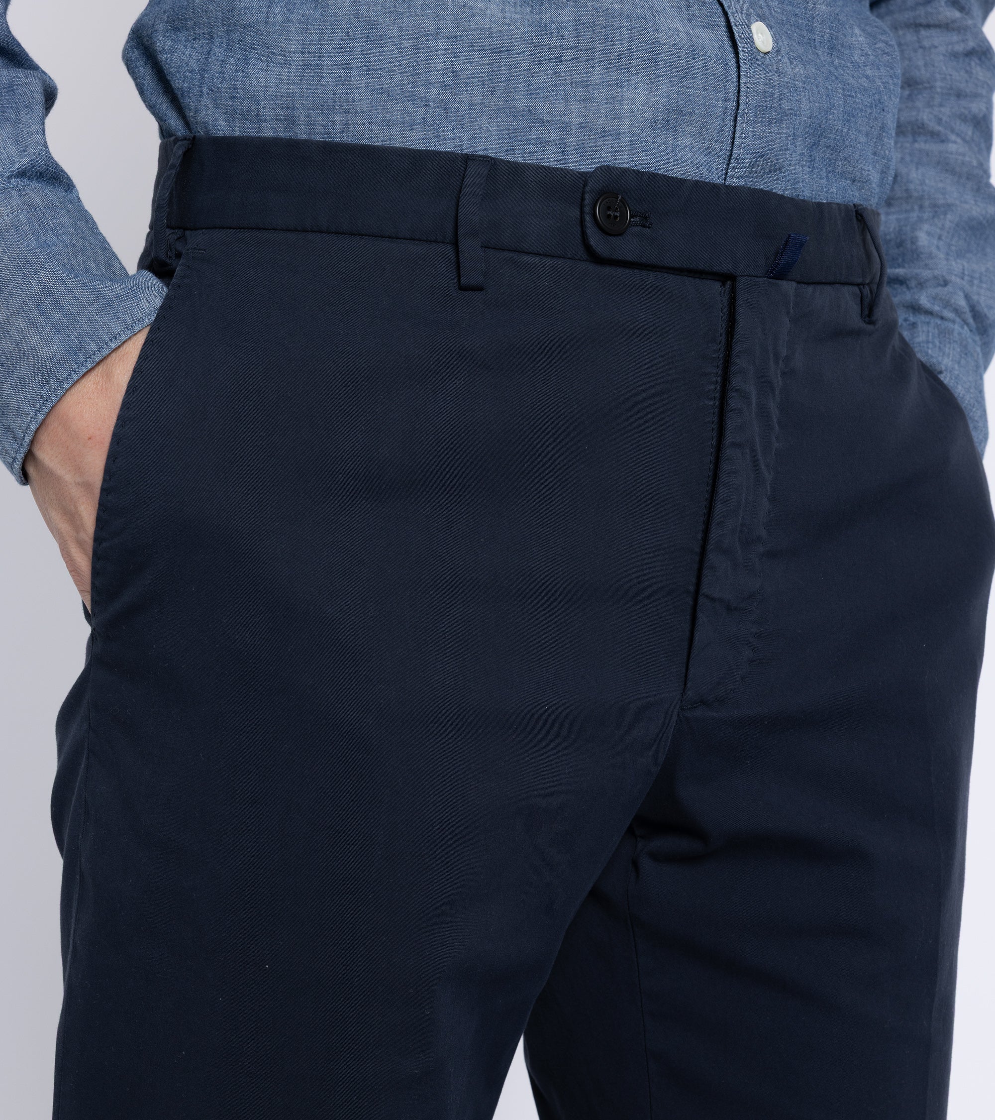 Incotex Regular Fit Royal Batavia Cotton Trousers: Navy