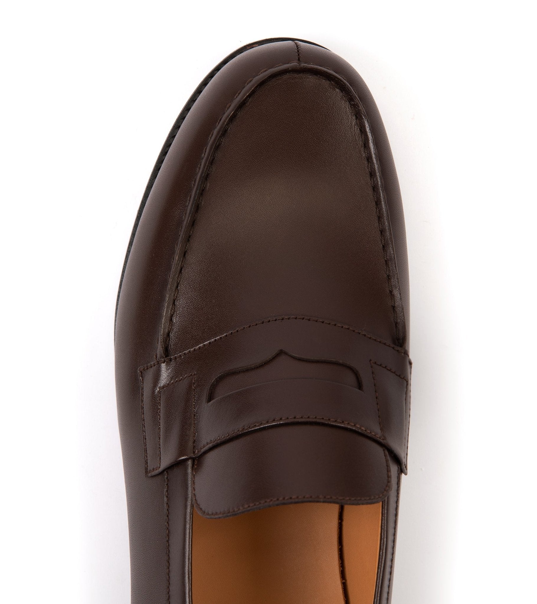 J.M. Weston Boxcalf Leather 180 Loafer: Dark Brown - Trunk Clothiers