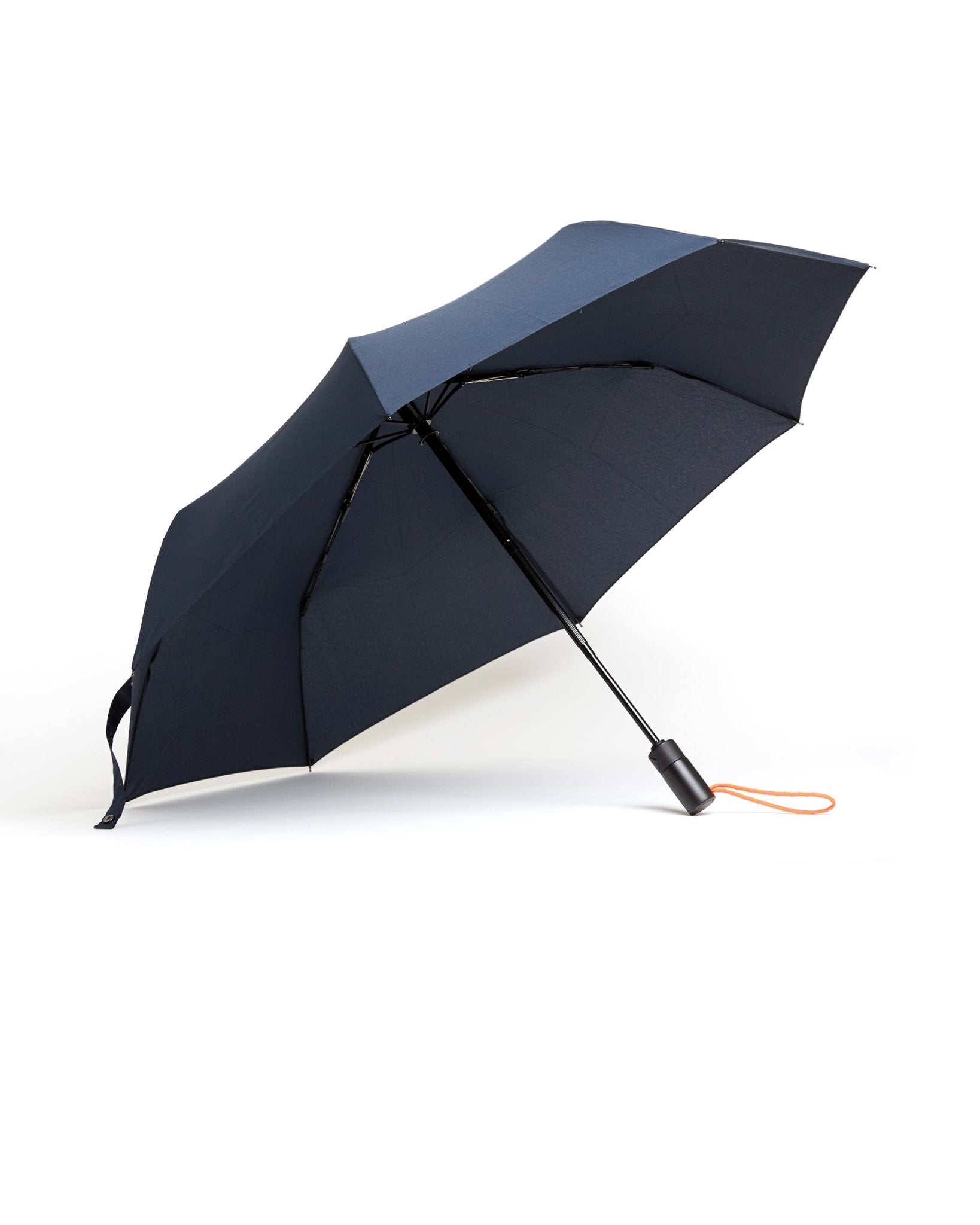 London Undercover Auto Push Button Compact Umbrella: Navy - Trunk Clothiers