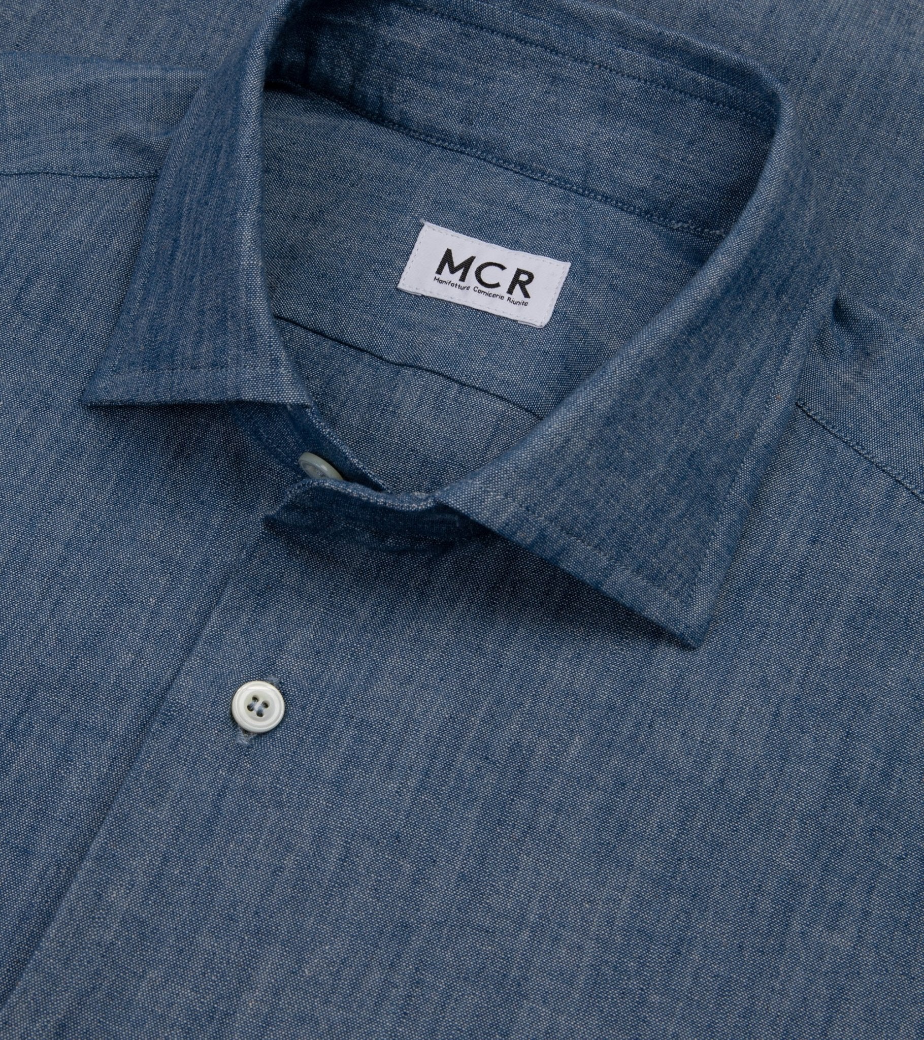 MCR Slim Japanese Chambray Shirt: Dark Blue - Trunk Clothiers