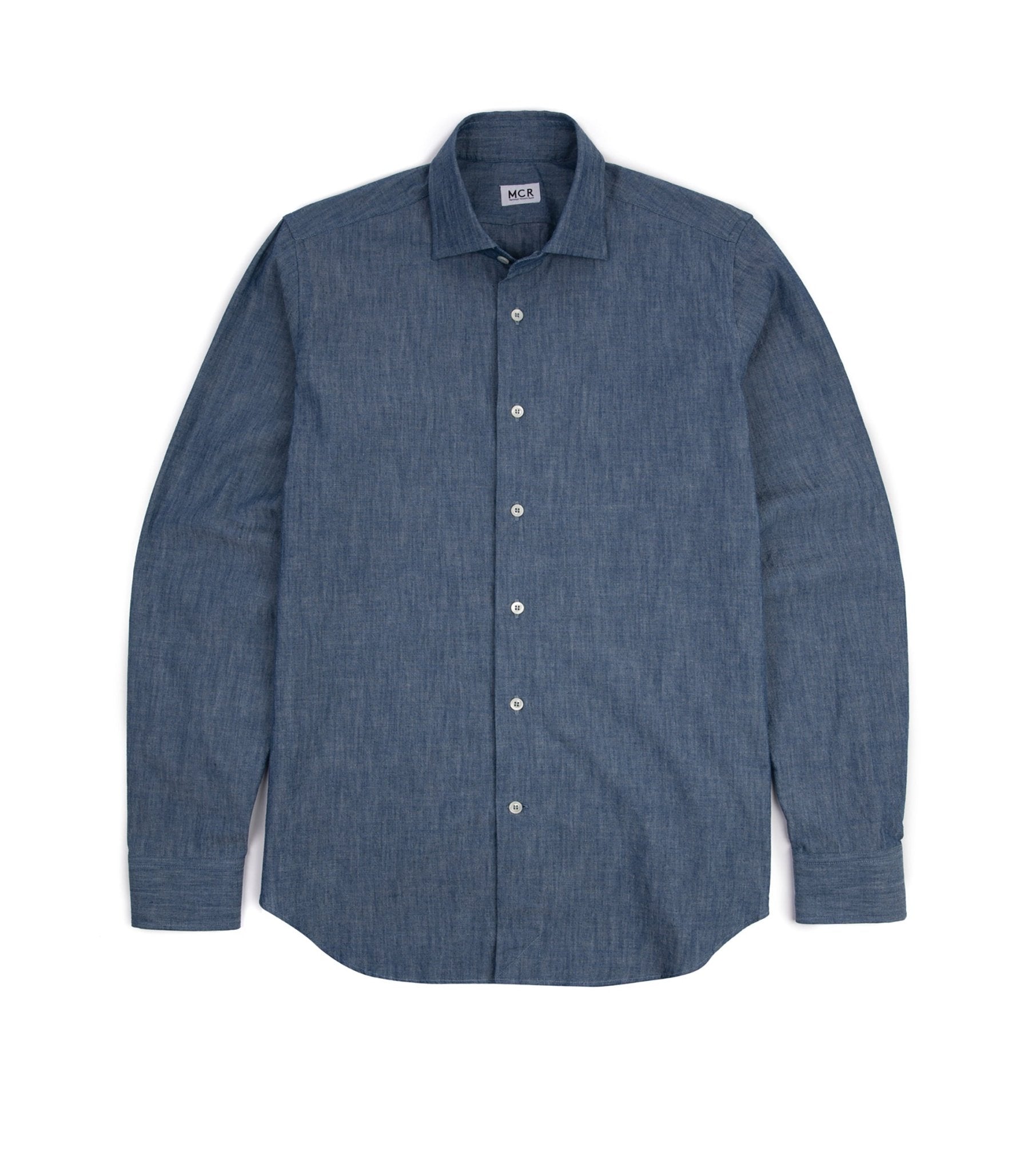 MCR Slim Japanese Chambray Shirt: Dark Blue - Trunk Clothiers