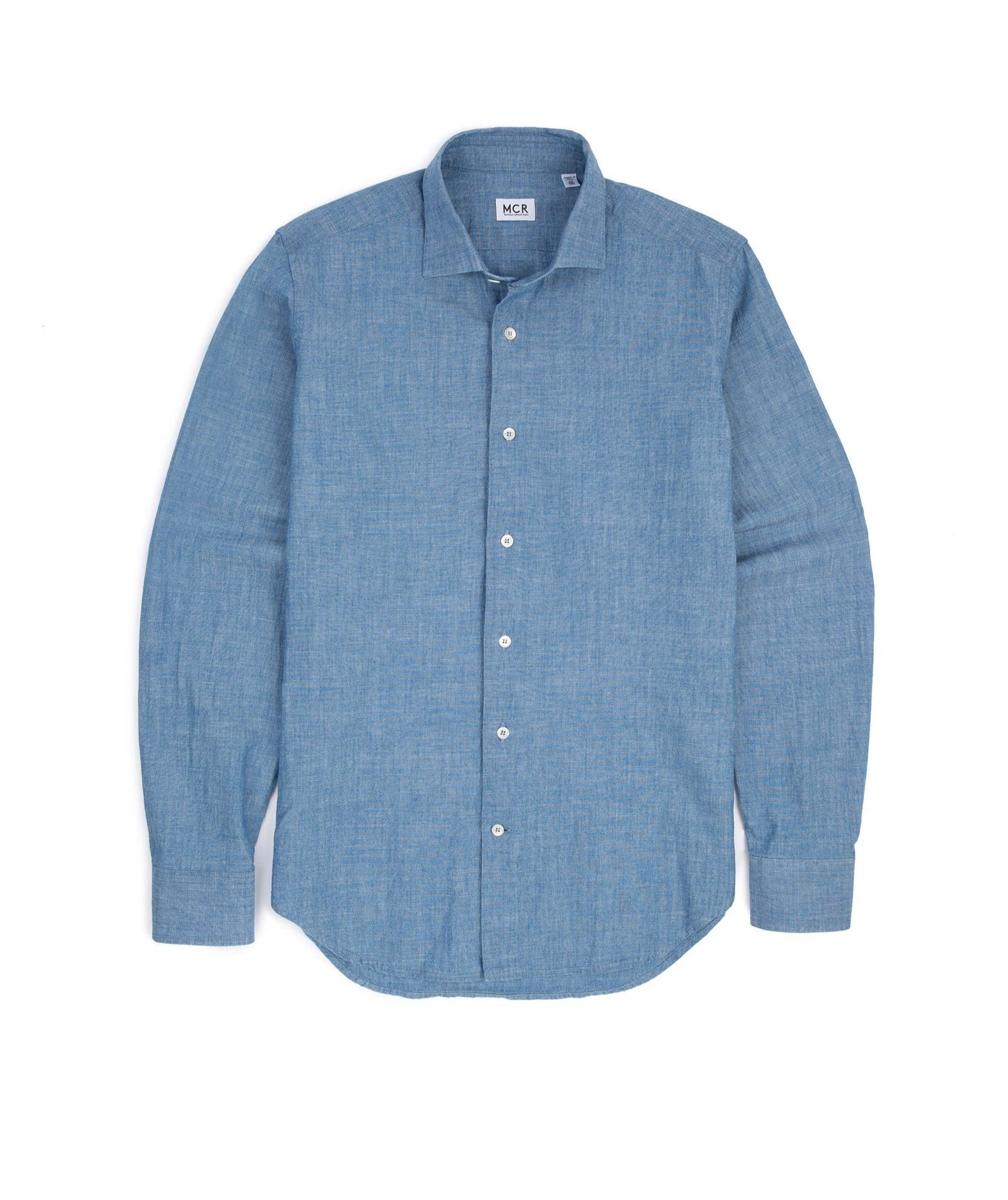 MCR Slim Japanese Chambray Shirt: Light Blue - Trunk Clothiers