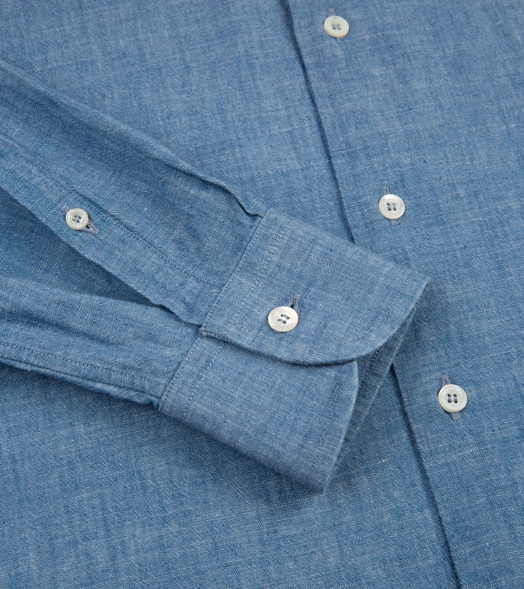 MCR Slim Japanese Chambray Shirt: Light Blue - Trunk Clothiers