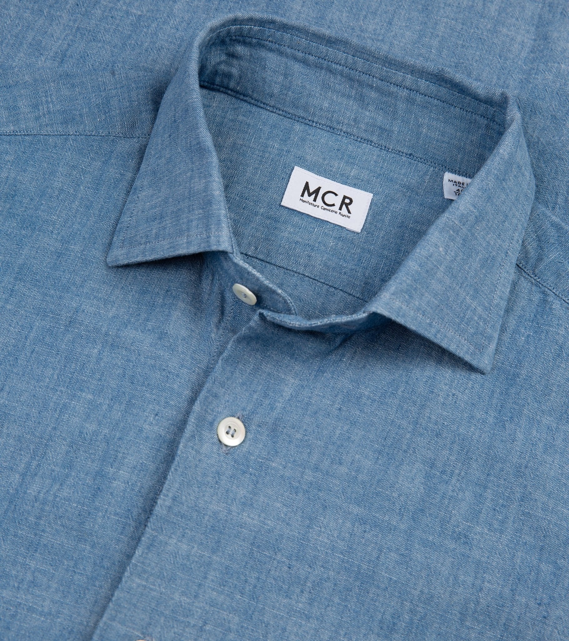 MCR Slim Japanese Chambray Shirt: Light Blue - Trunk Clothiers