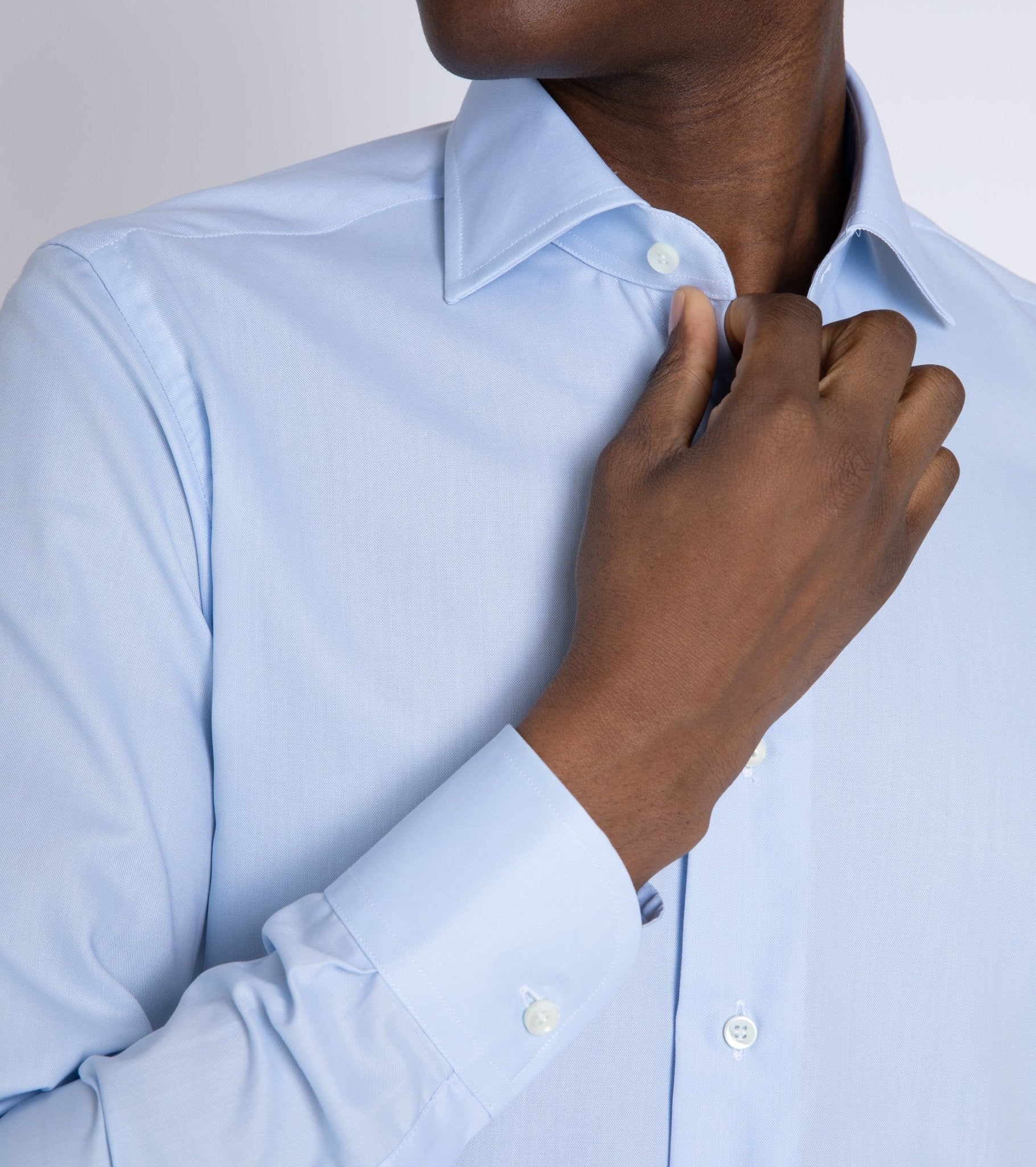 MCR Slim Pinpoint Shirt: Light Blue - Trunk Clothiers